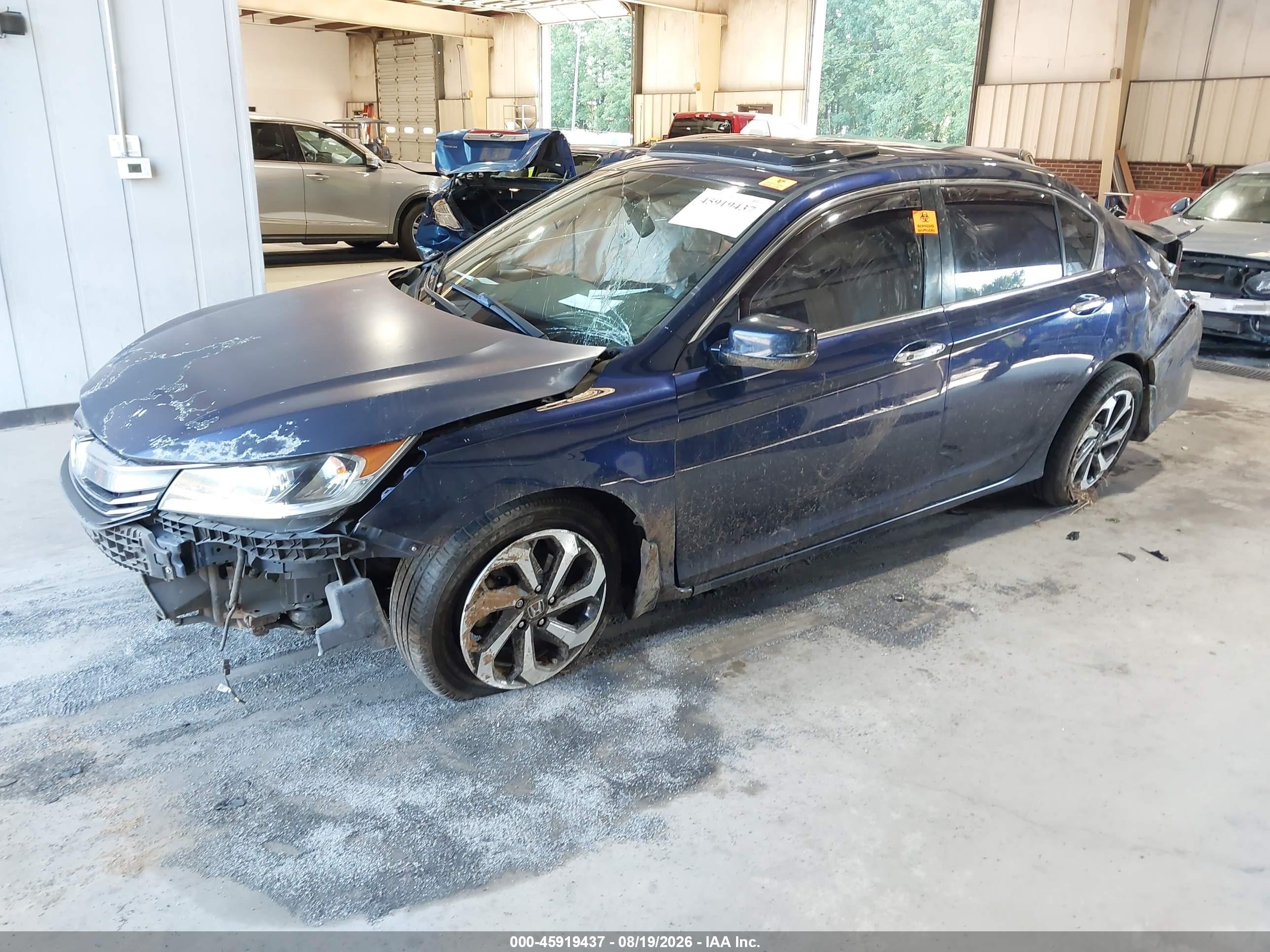 2016 Honda Accord Ex Blue vin: 1HGCR2F75GA178558