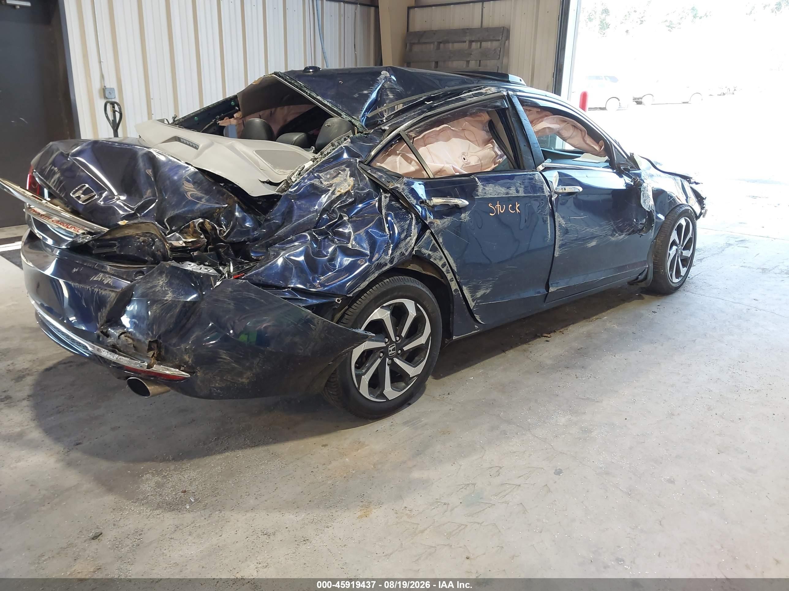 2016 Honda Accord Ex Blue vin: 1HGCR2F75GA178558