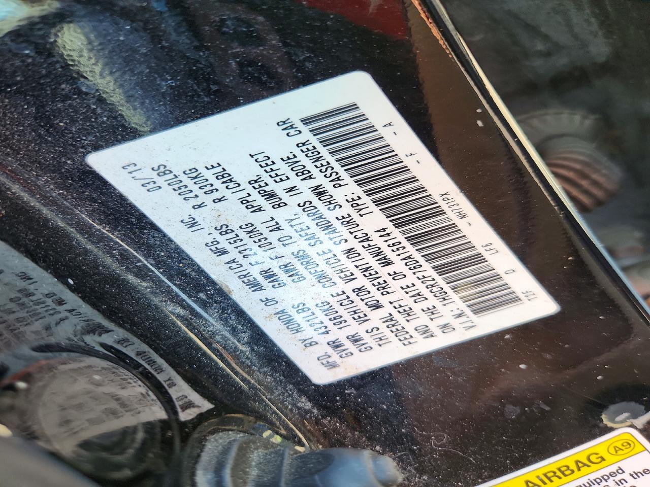 2013 Honda Accord Ex Черный vin: 1HGCR2F76DA156144