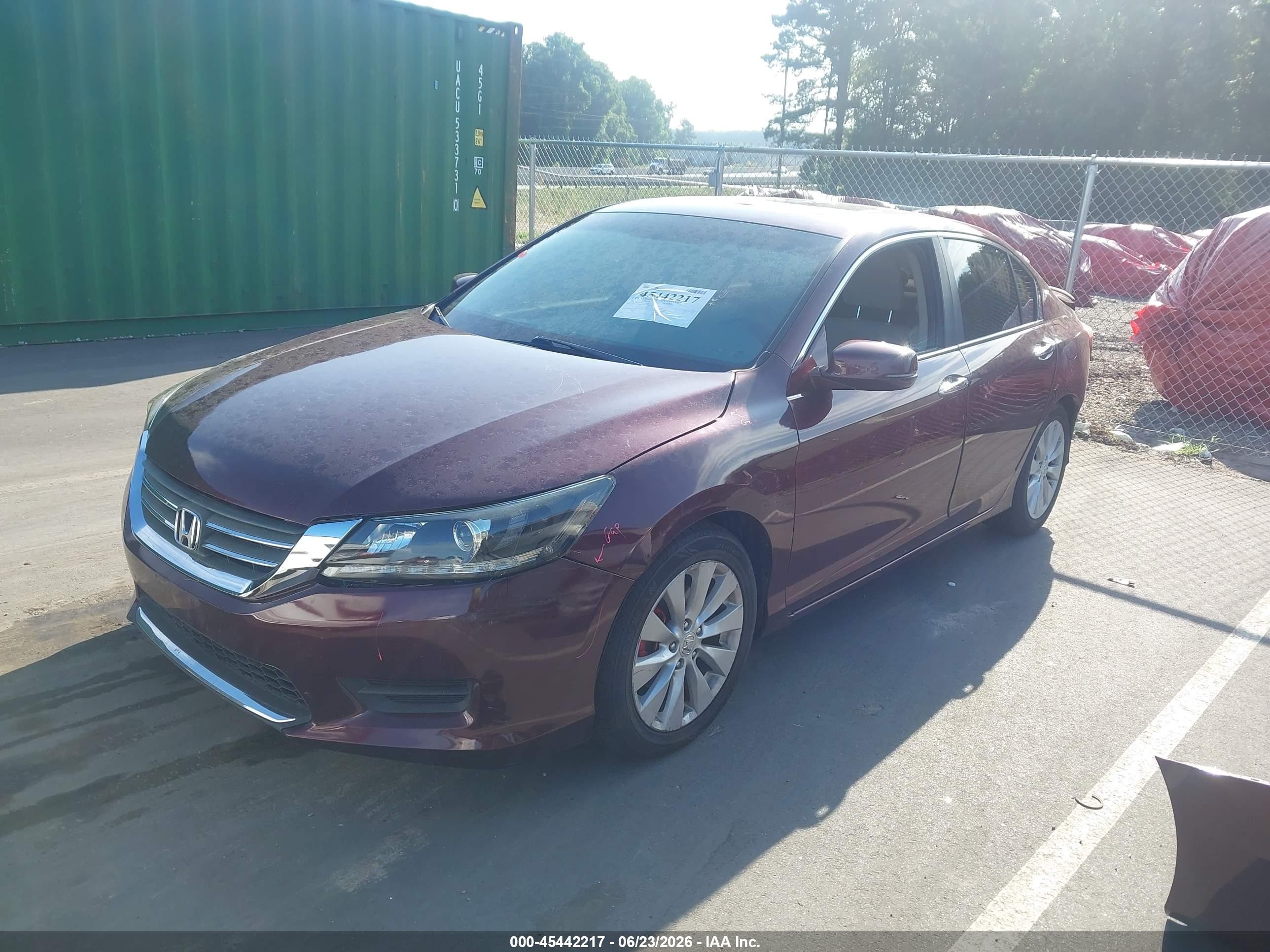 2013 Honda Accord Ex Burgundy vin: 1HGCR2F76DA201955