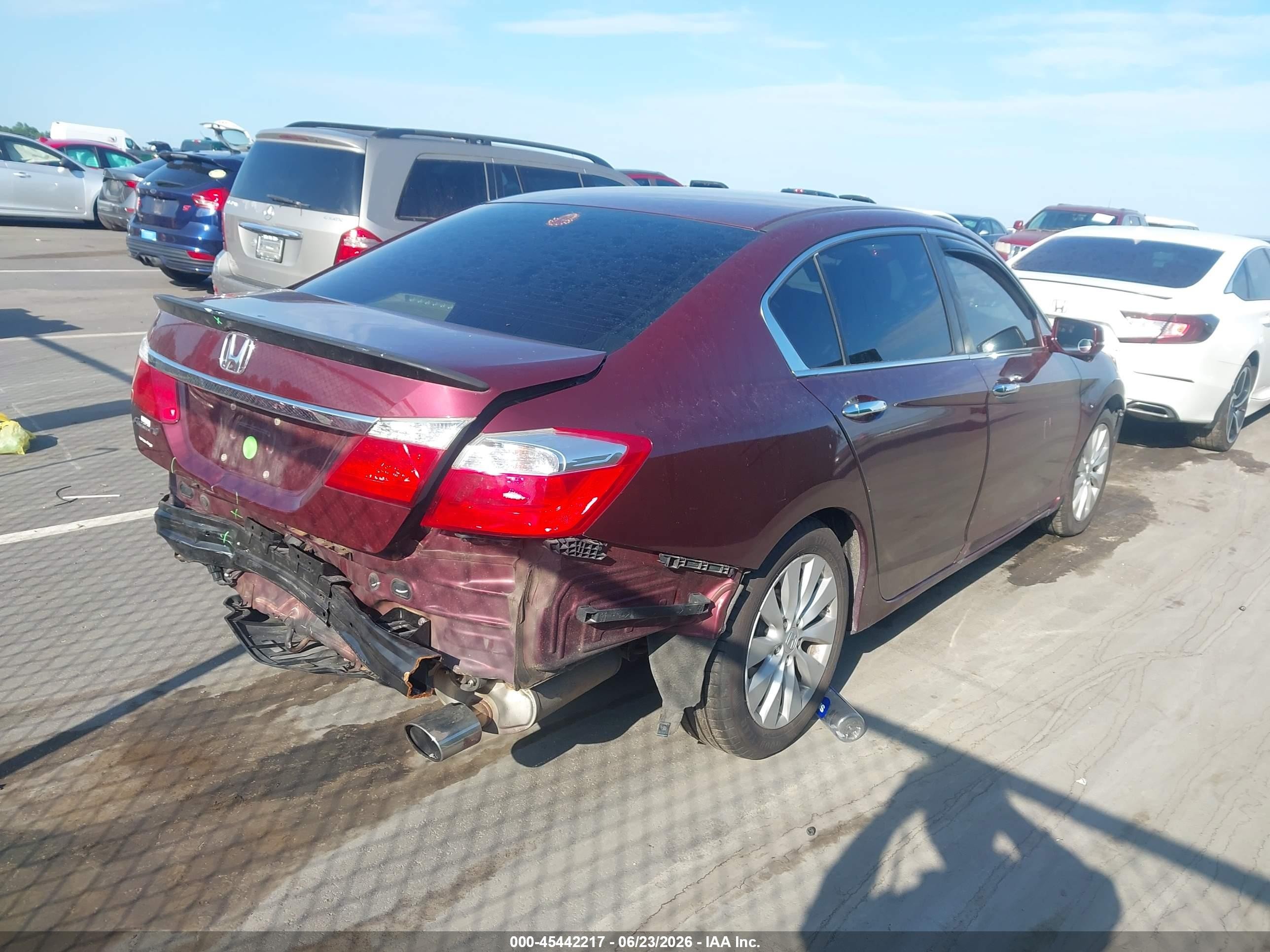 2013 Honda Accord Ex Burgundy vin: 1HGCR2F76DA201955