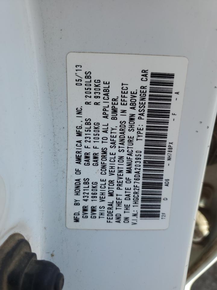 2013 Honda Accord Ex White vin: 1HGCR2F76DA203950