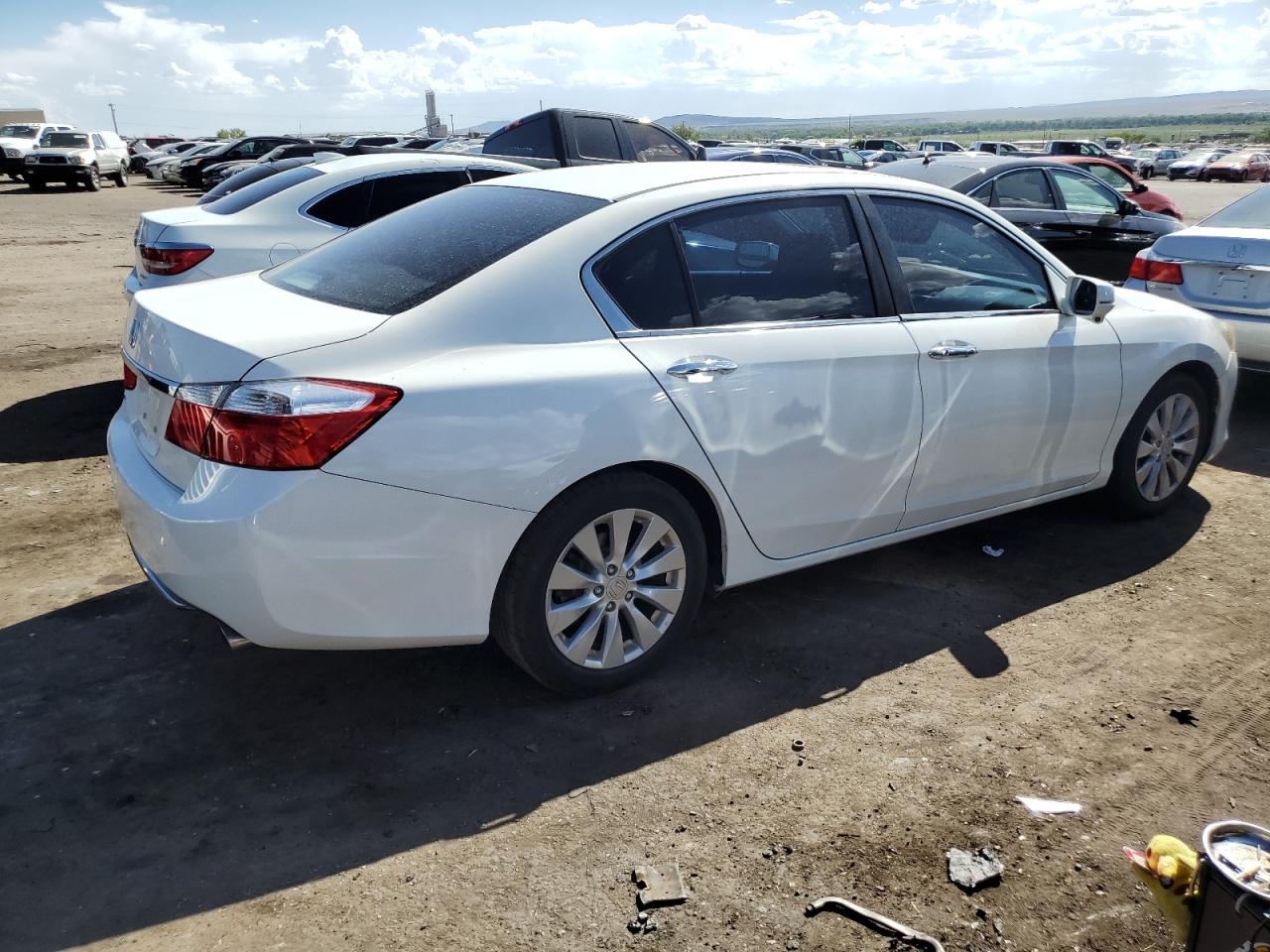 2013 Honda Accord Ex White vin: 1HGCR2F76DA203950