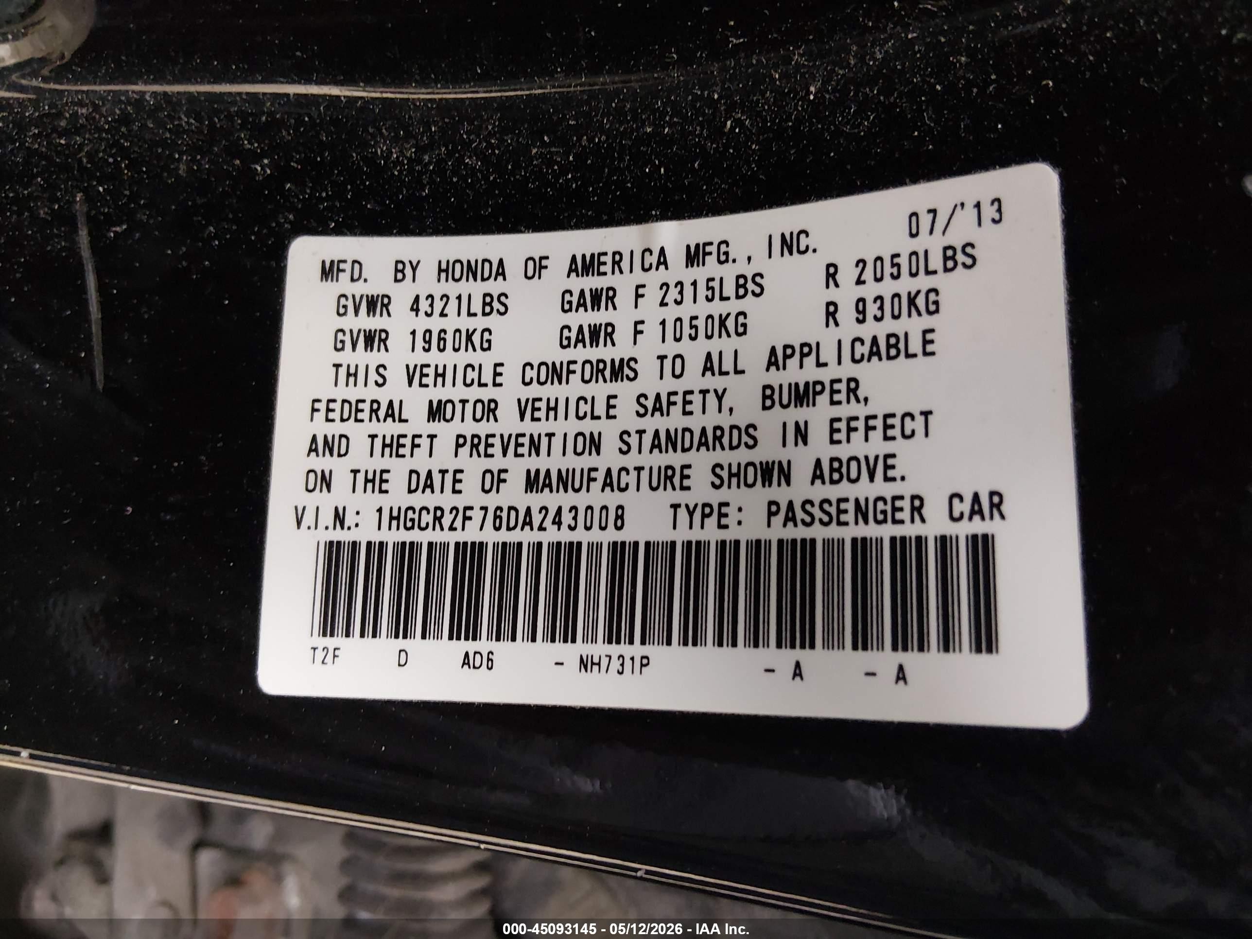 2013 Honda Accord Ex Beige vin: 1HGCR2F76DA243008