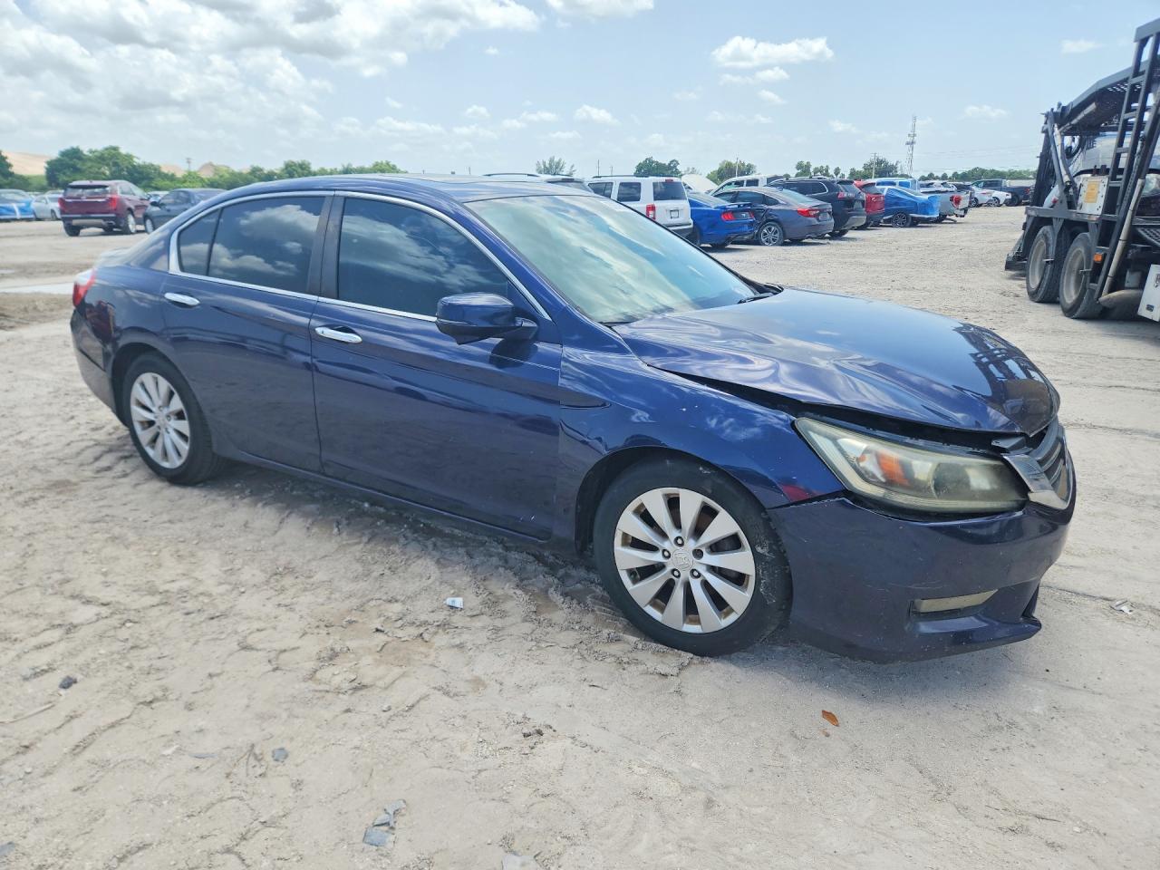 2014 Honda Accord Ex Blue vin: 1HGCR2F76EA050682