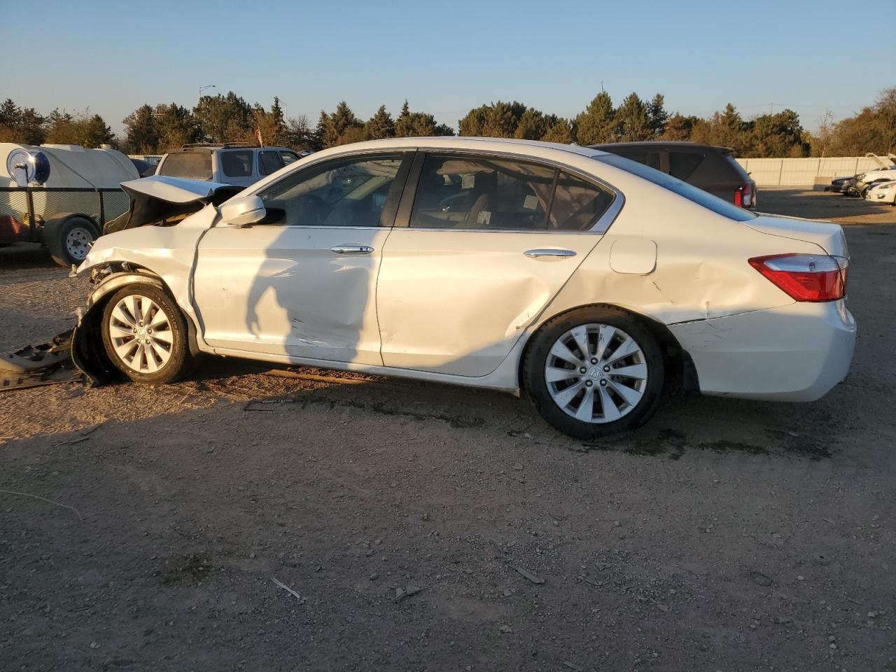 2014 Honda Accord Ex White vin: 1HGCR2F76EA103879