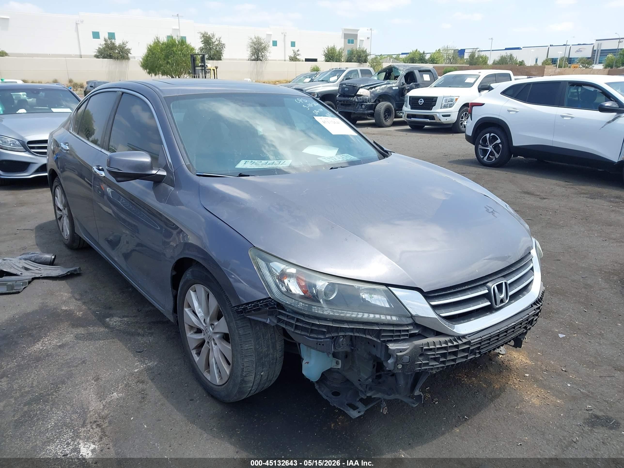 2014 Honda Accord Ex Серый vin: 1HGCR2F76EA123579