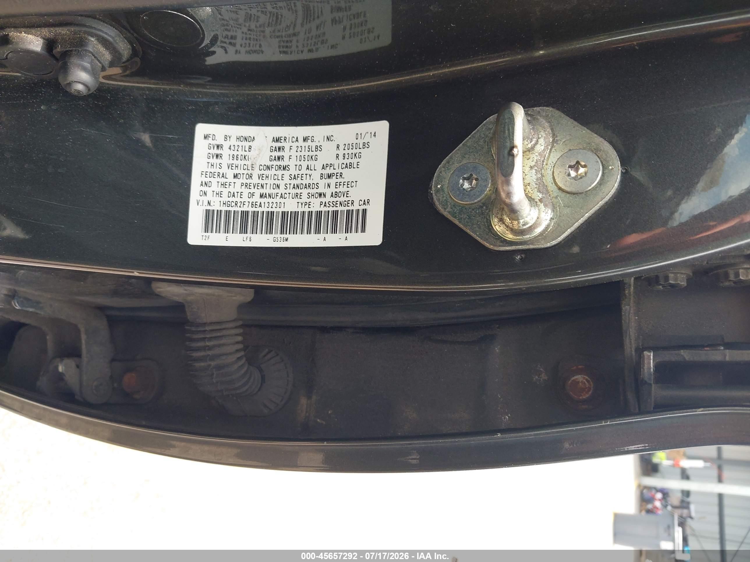 2014 Honda Accord Ex Black vin: 1HGCR2F76EA132301