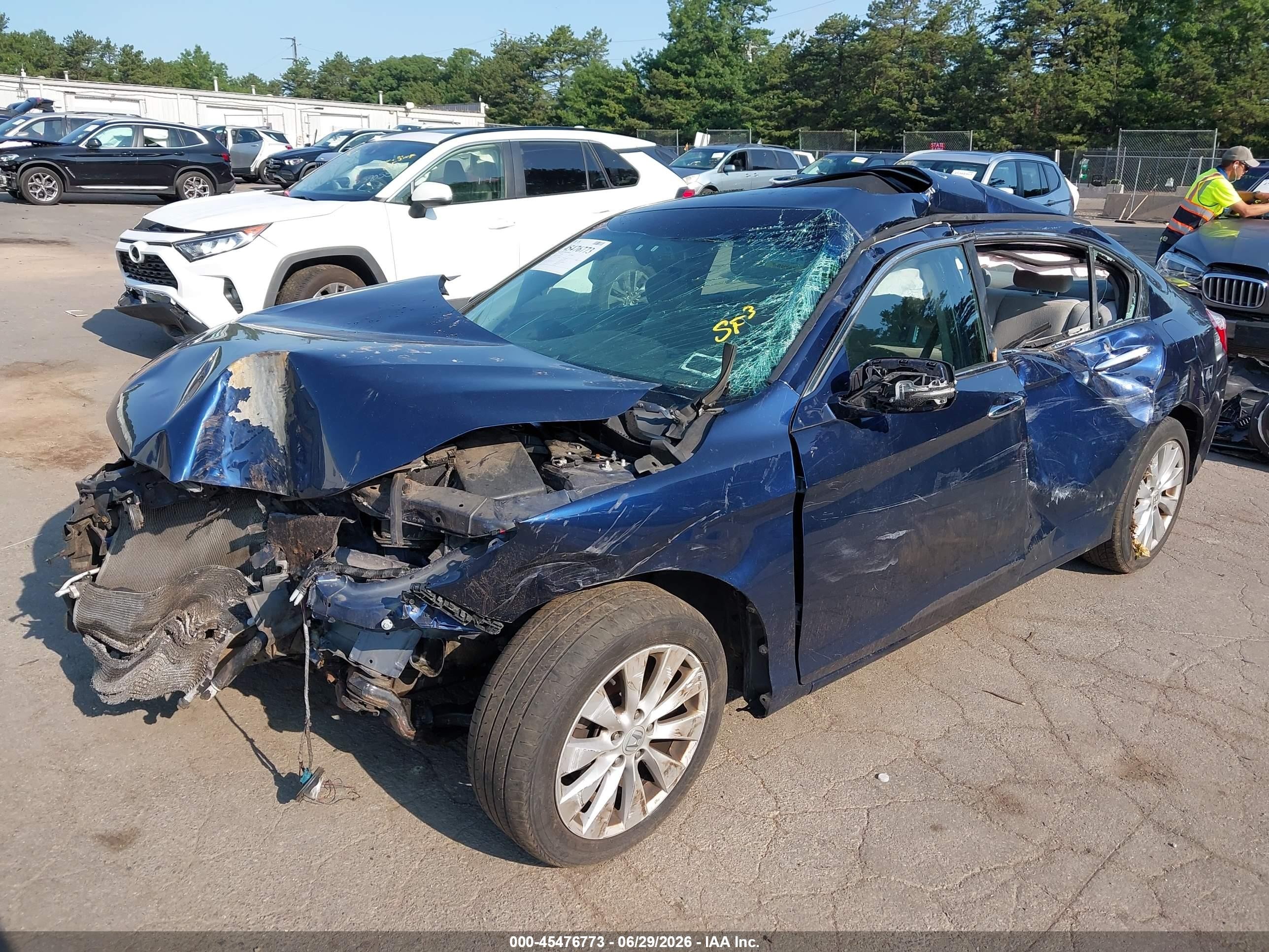 2015 Honda Accord Ex Blue vin: 1HGCR2F76FA038890