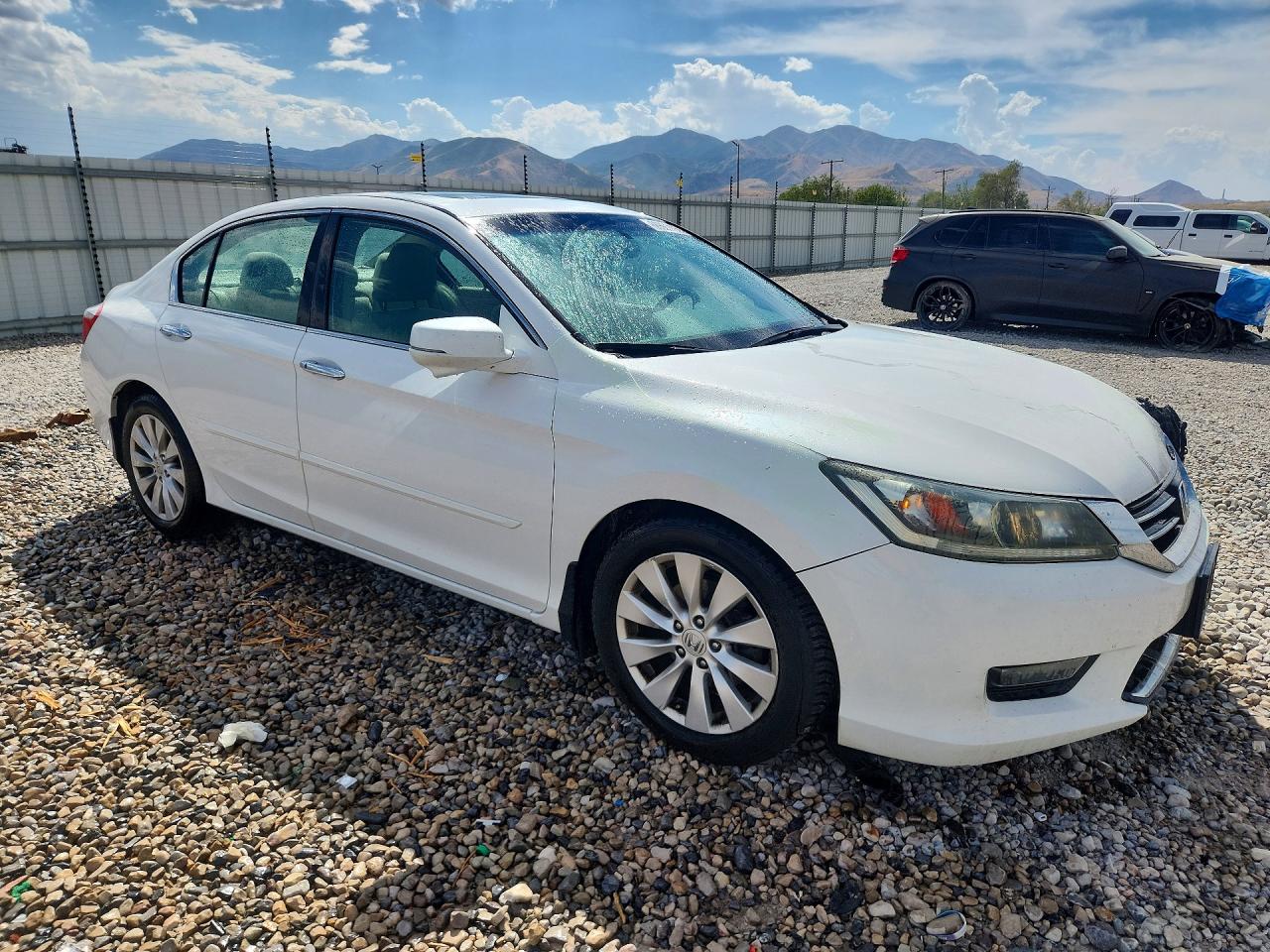 2015 Honda Accord Ex White vin: 1HGCR2F76FA061599