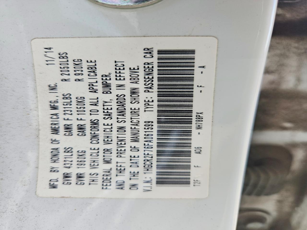 2015 Honda Accord Ex White vin: 1HGCR2F76FA061599