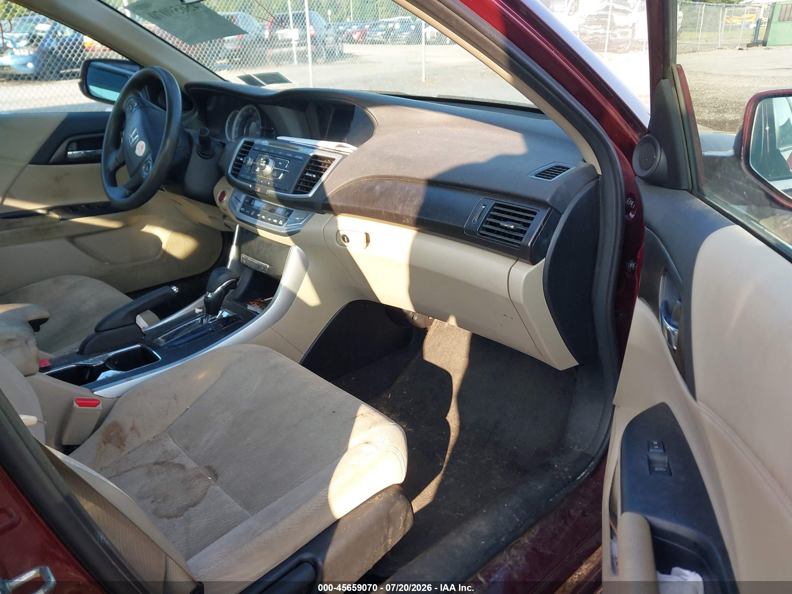 2015 Honda Accord Ex Red vin: 1HGCR2F76FA235350
