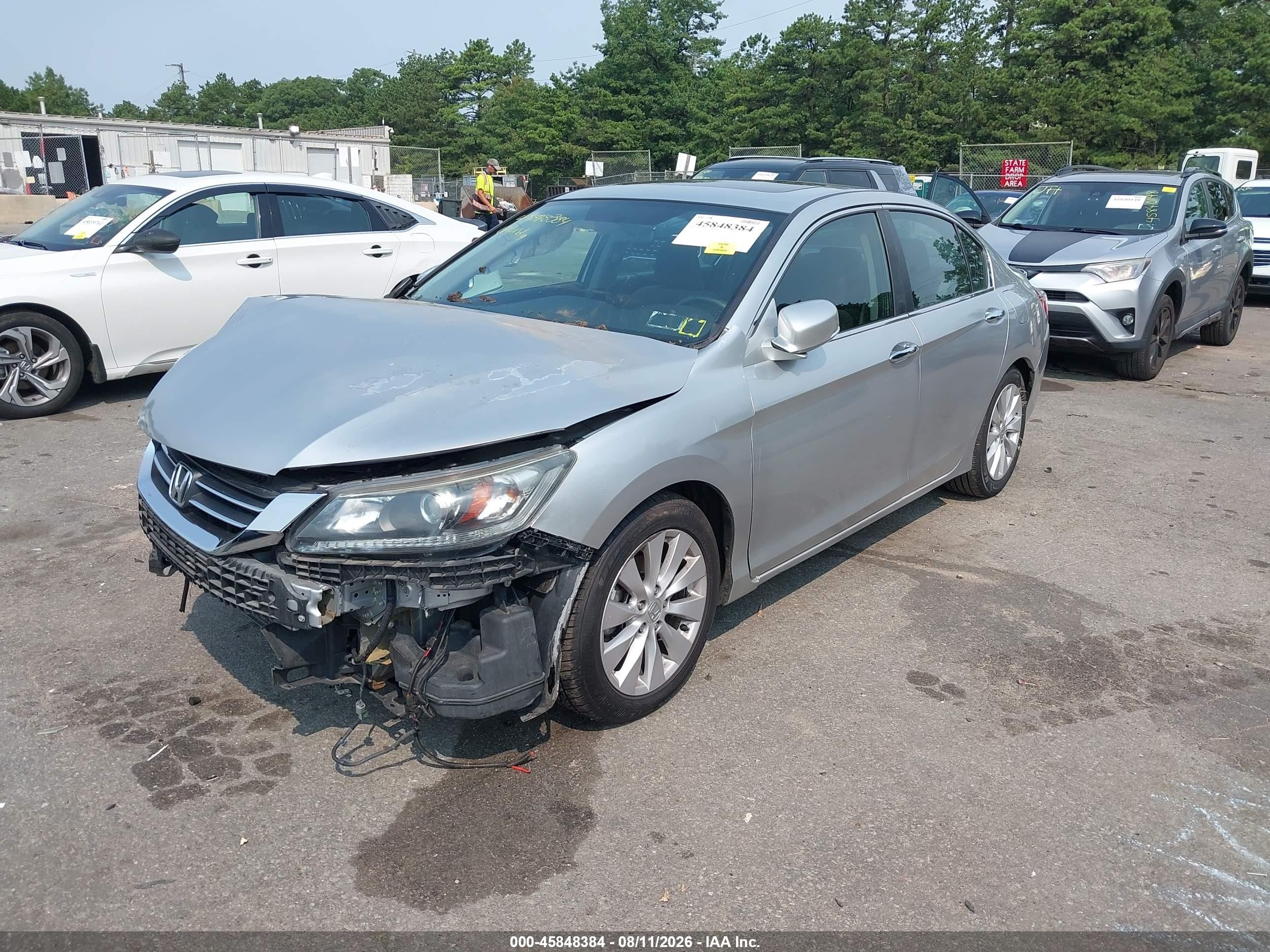 2013 Honda Accord Ex Silver vin: 1HGCR2F77DA177746