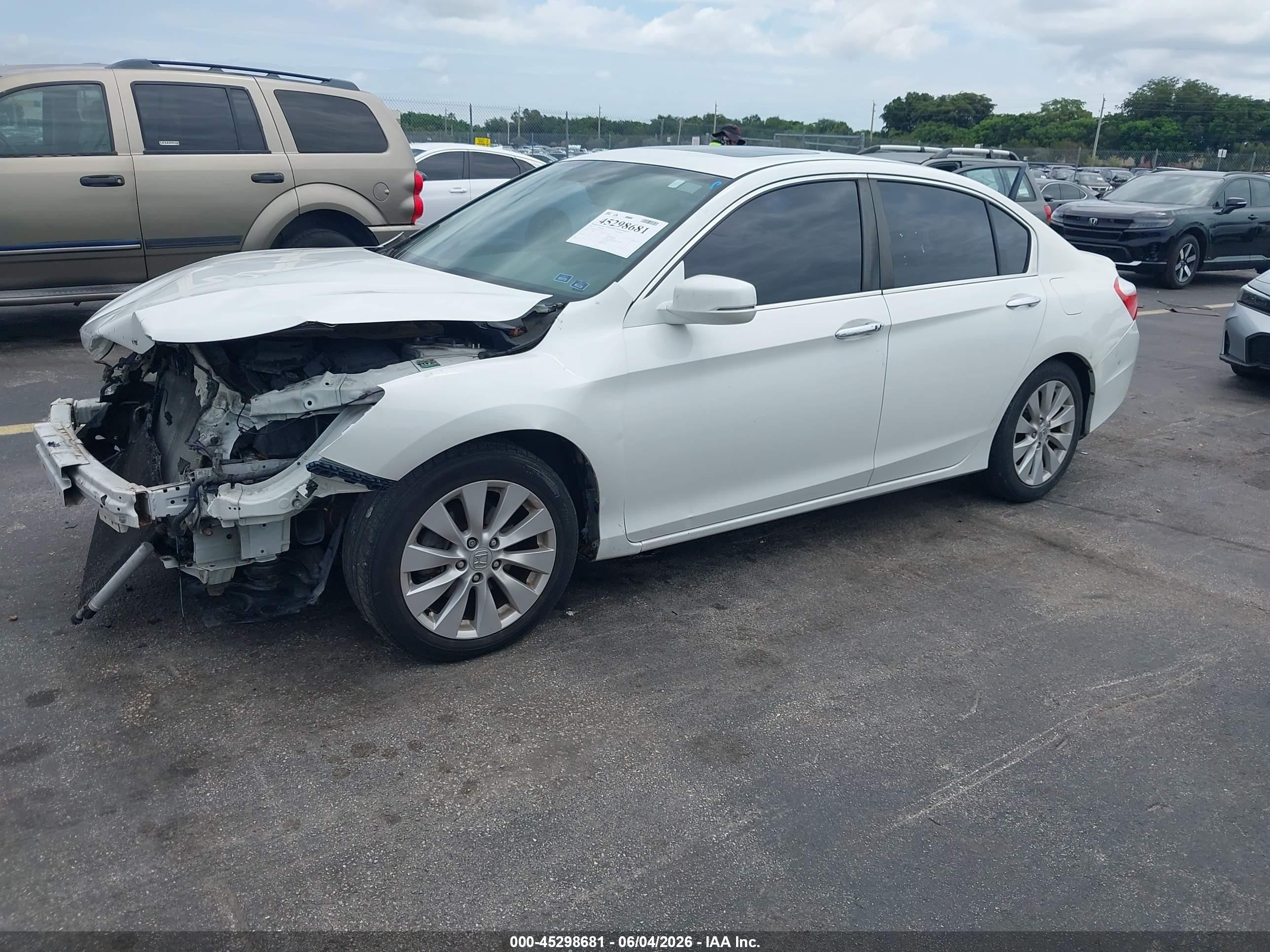 2015 Honda Accord Ex White vin: 1HGCR2F77FA062728