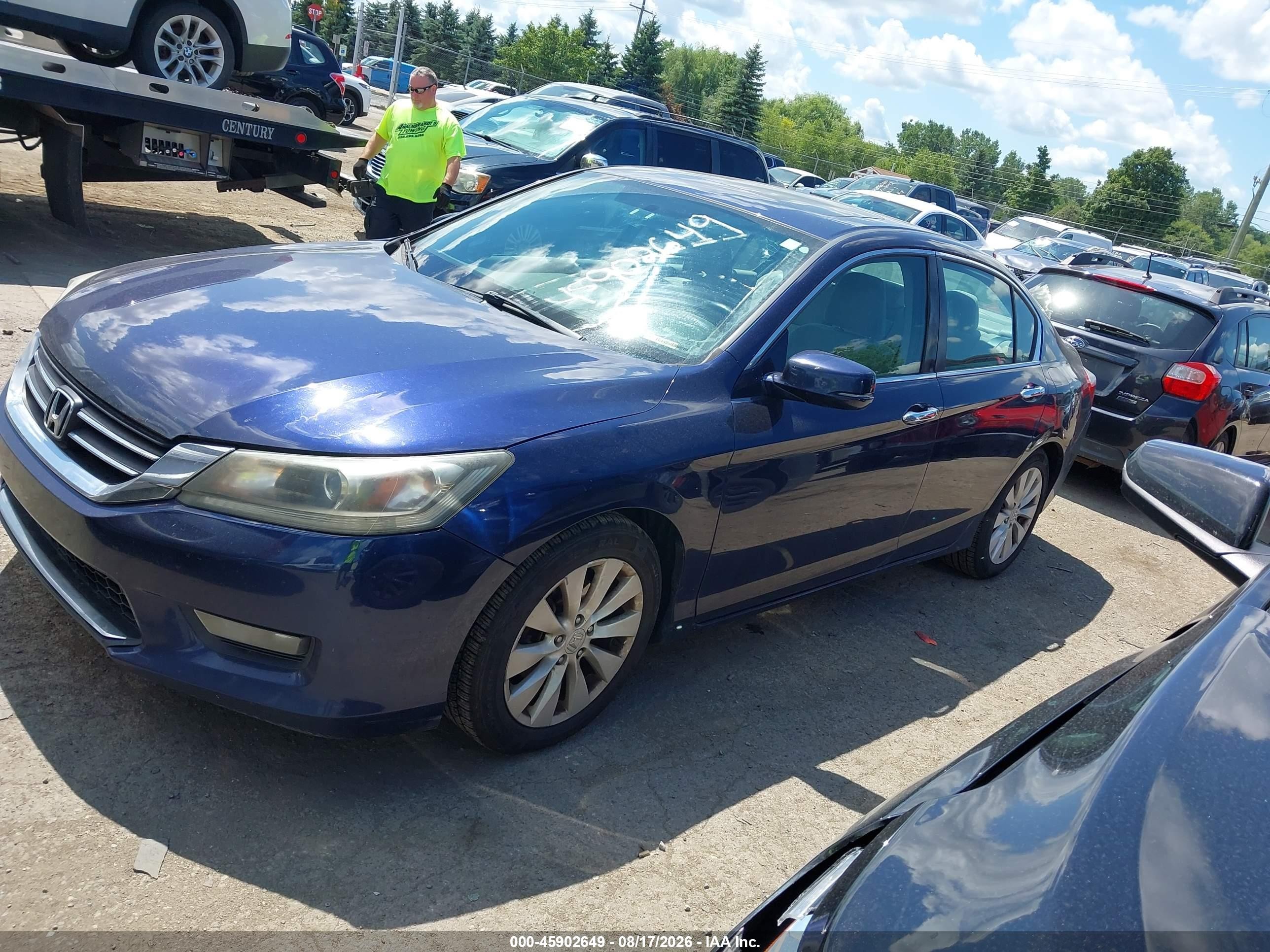 2015 Honda Accord Ex Blue vin: 1HGCR2F77FA182545