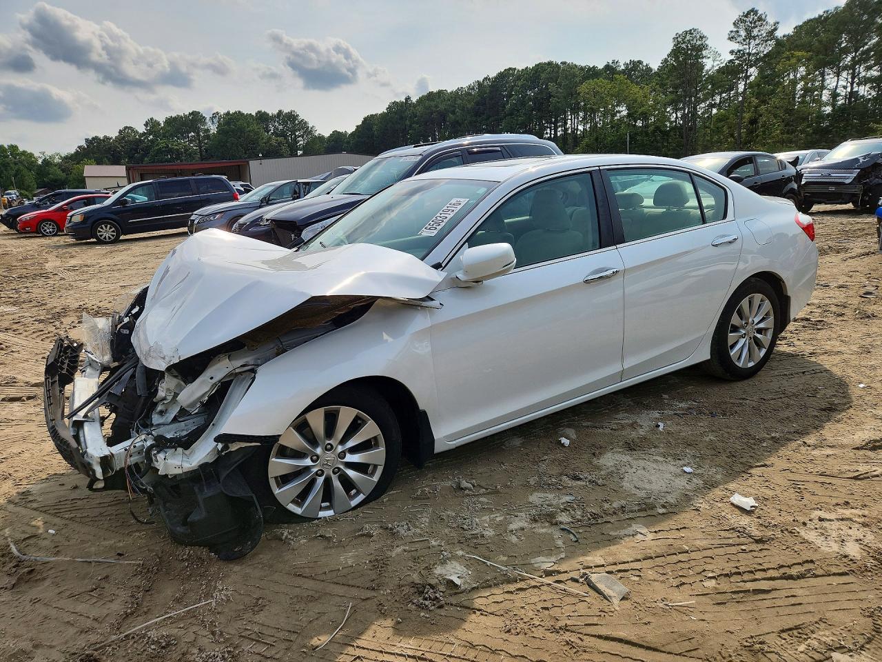 2015 Honda Accord Ex White vin: 1HGCR2F77FA256868
