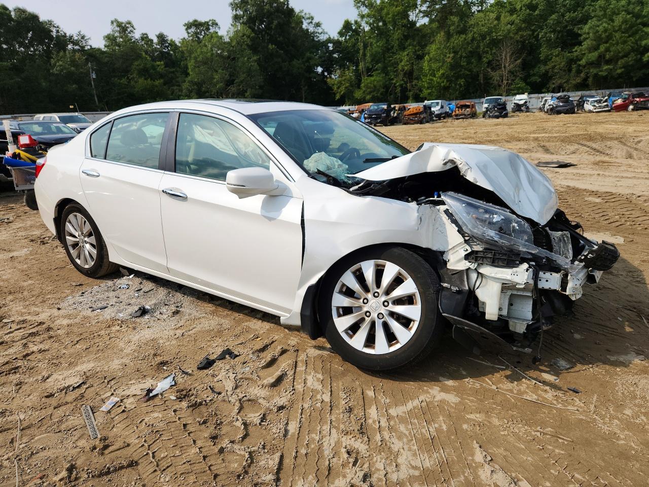 2015 Honda Accord Ex White vin: 1HGCR2F77FA256868