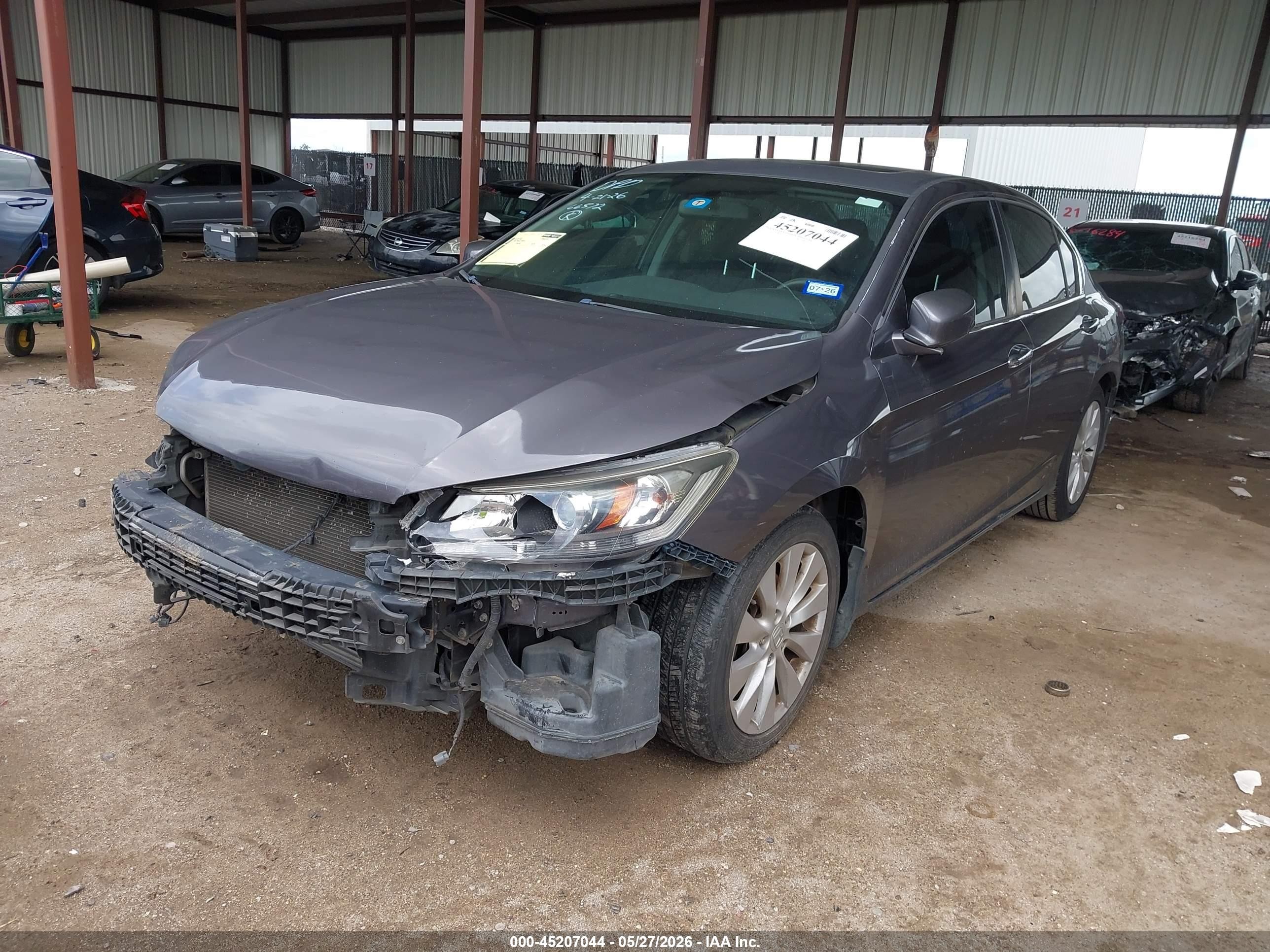 2015 Honda Accord Ex Gray vin: 1HGCR2F78FA001663