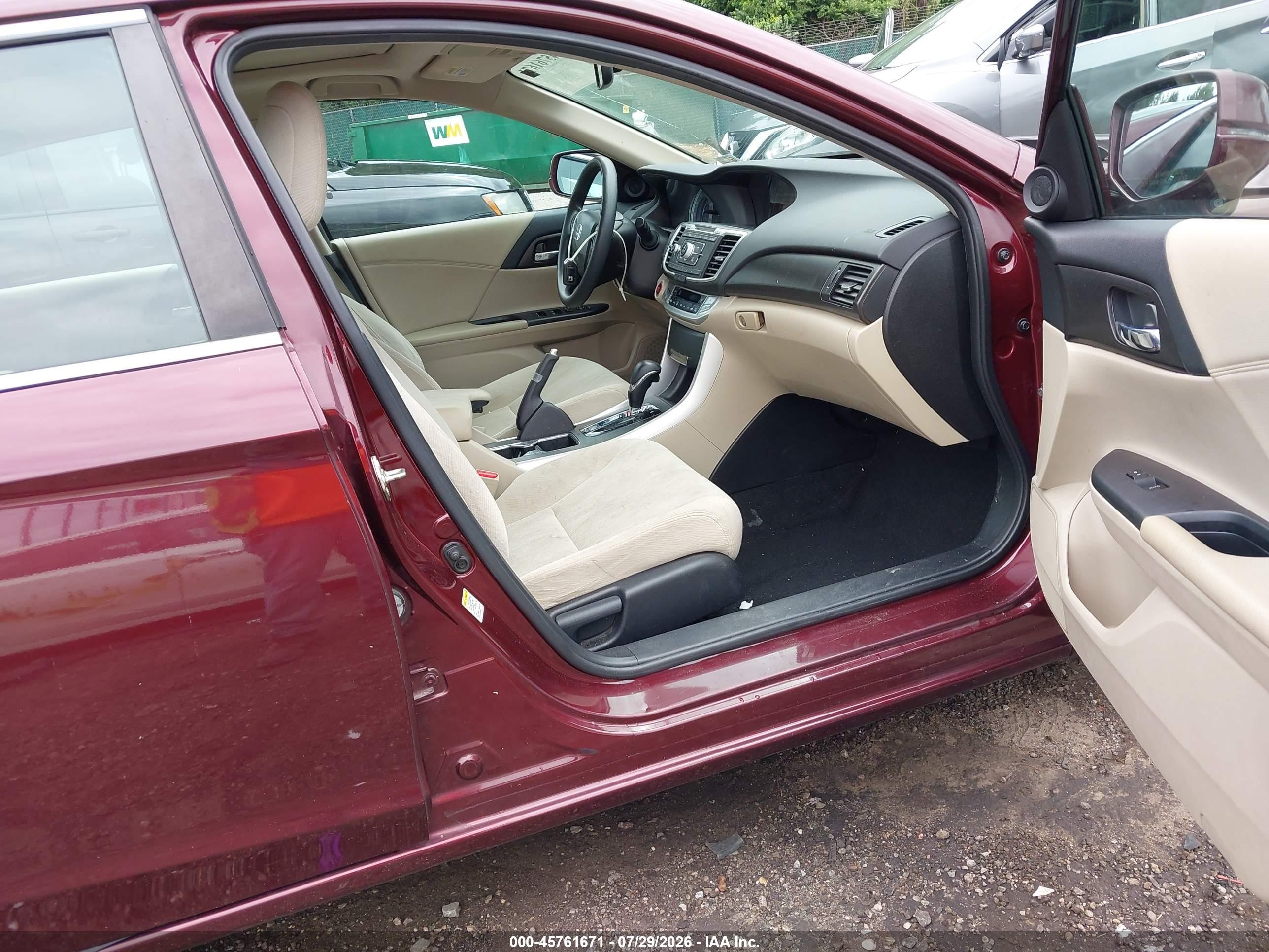 2015 Honda Accord Ex Burgundy vin: 1HGCR2F78FA026787