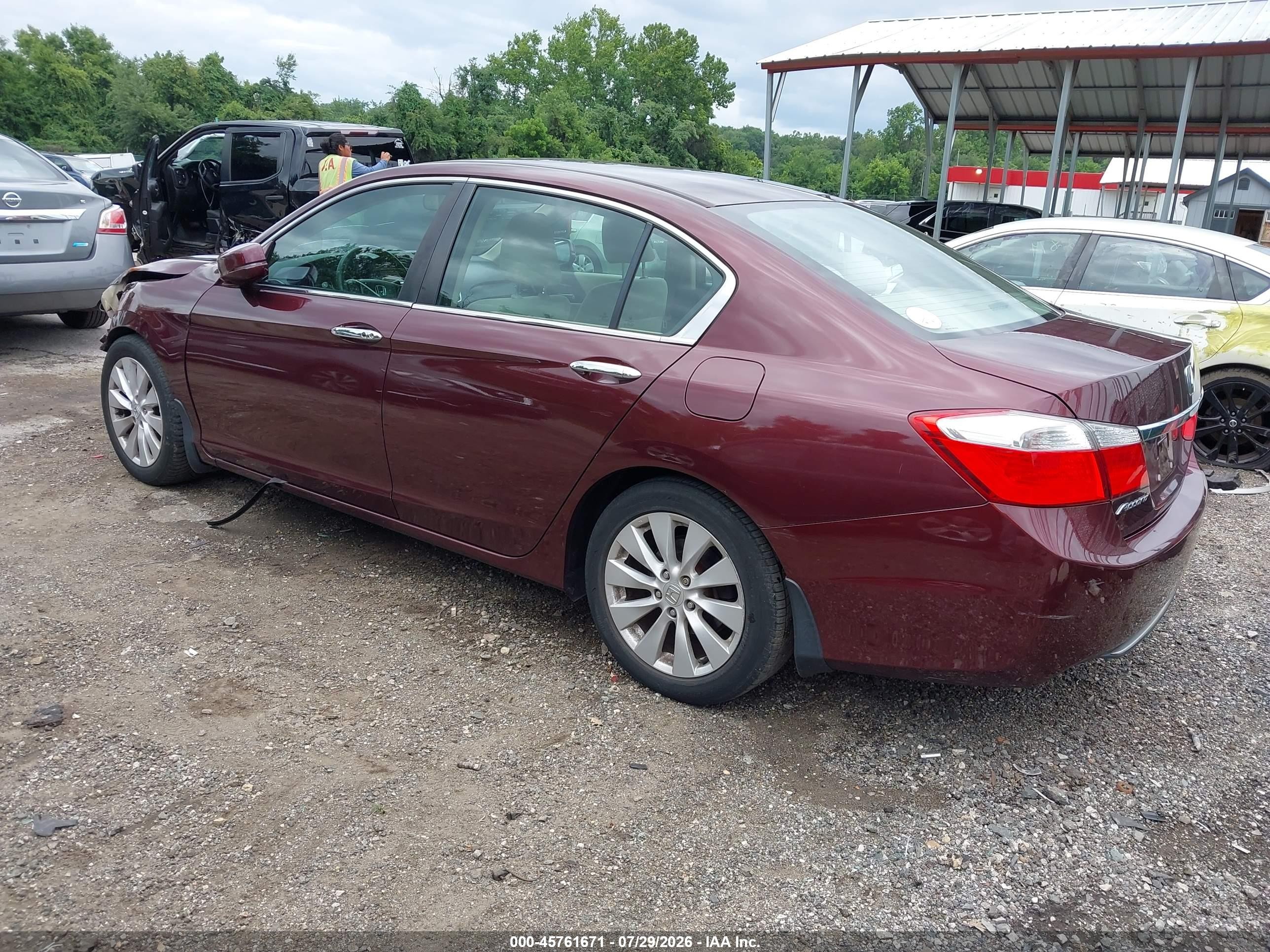 2015 Honda Accord Ex Burgundy vin: 1HGCR2F78FA026787