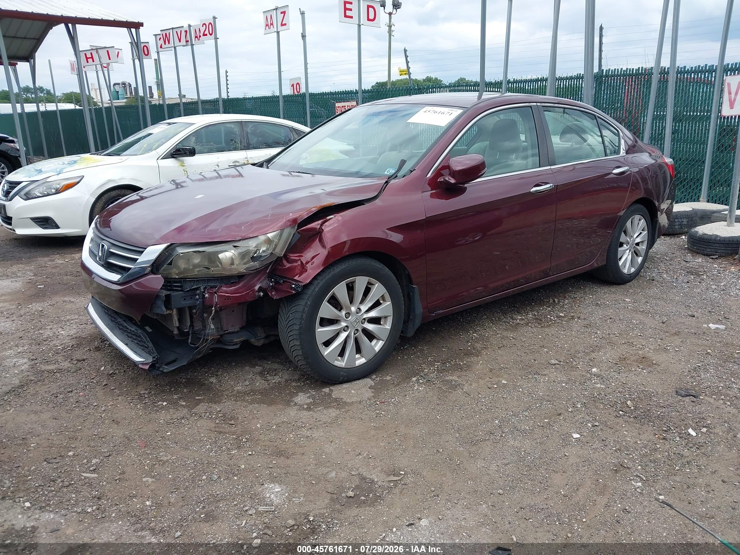 2015 Honda Accord Ex Burgundy vin: 1HGCR2F78FA026787