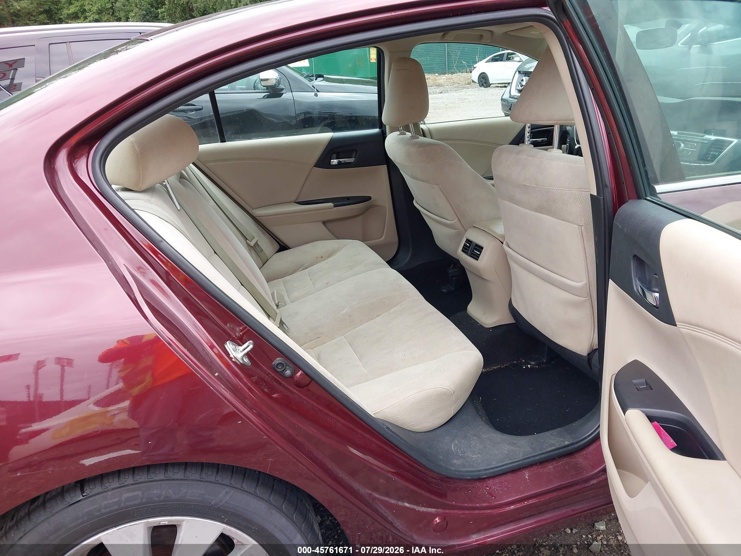 2015 Honda Accord Ex Burgundy vin: 1HGCR2F78FA026787