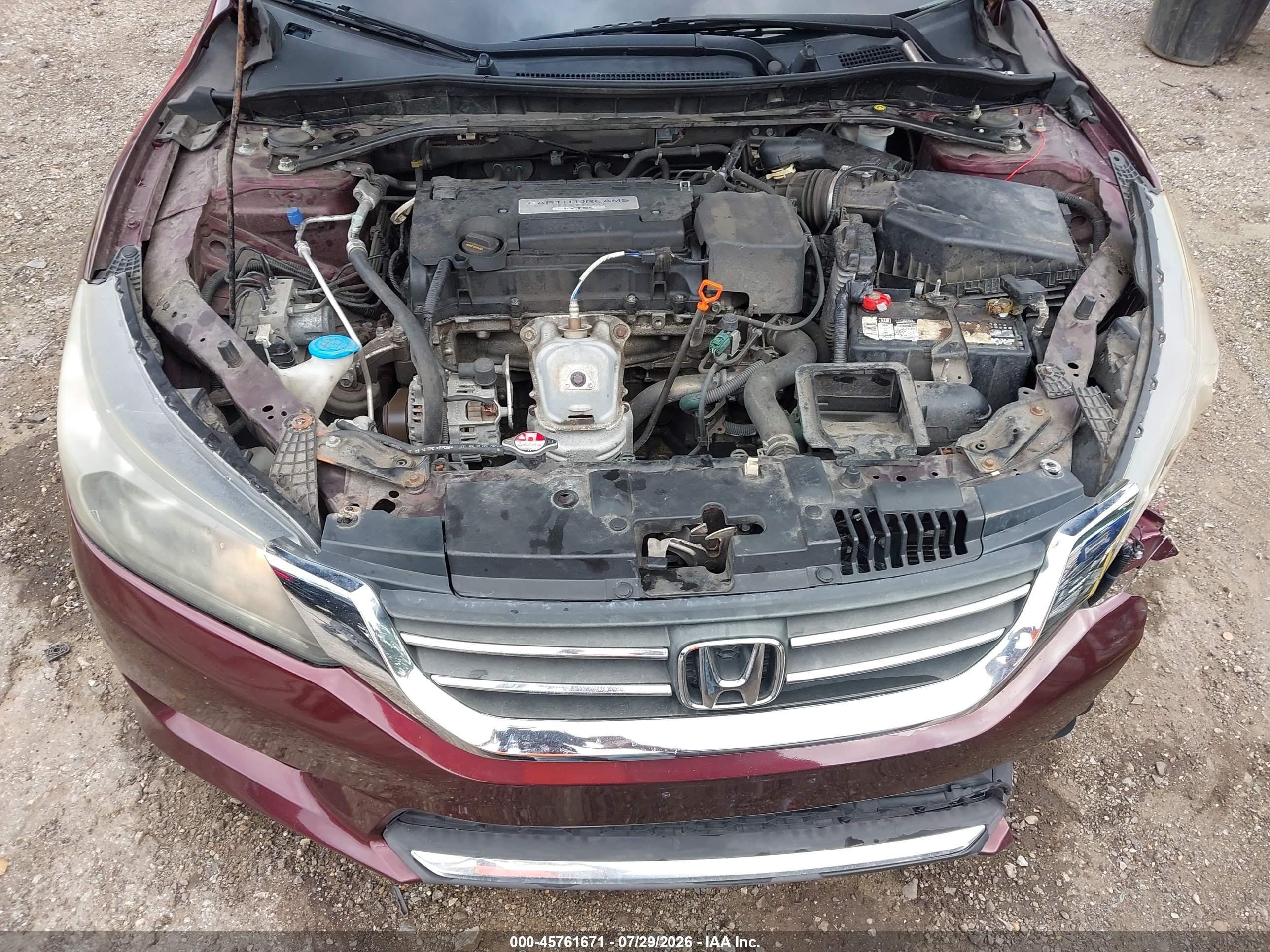 2015 Honda Accord Ex Burgundy vin: 1HGCR2F78FA026787