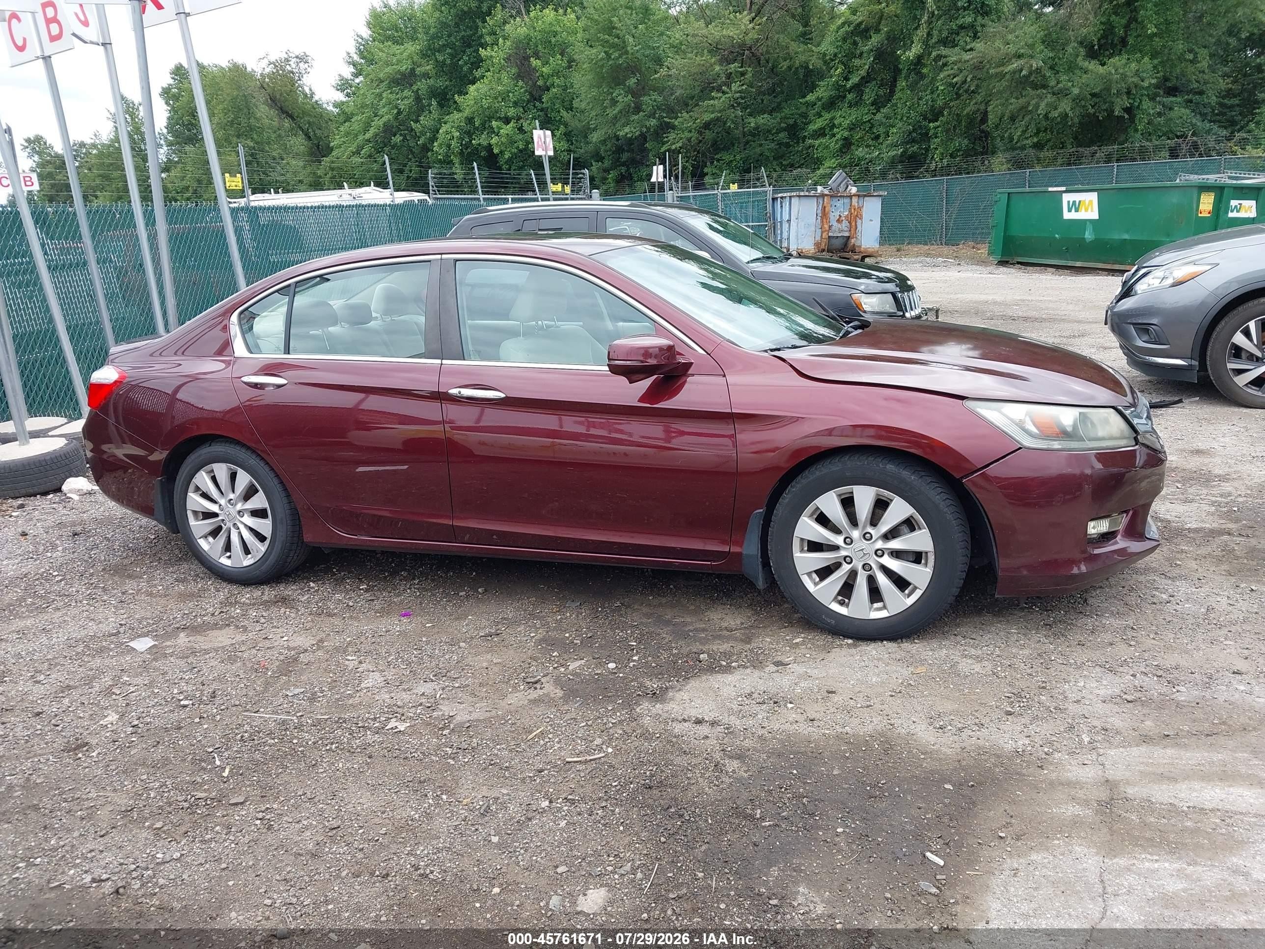 2015 Honda Accord Ex Burgundy vin: 1HGCR2F78FA026787