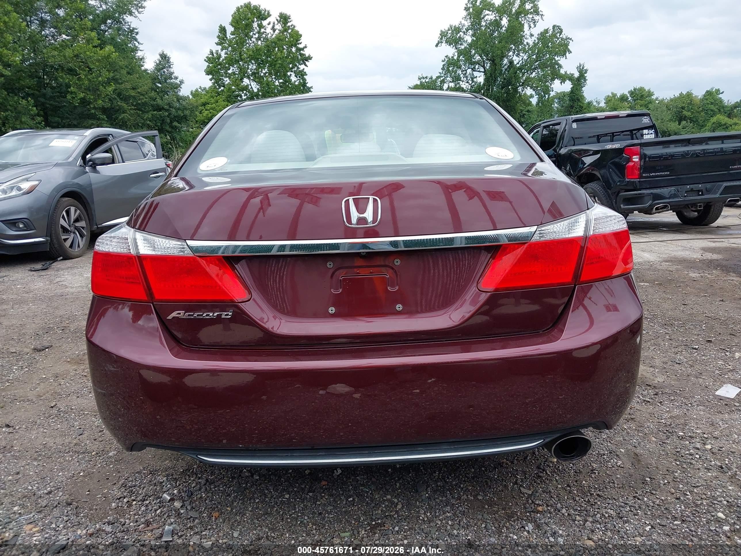2015 Honda Accord Ex Burgundy vin: 1HGCR2F78FA026787