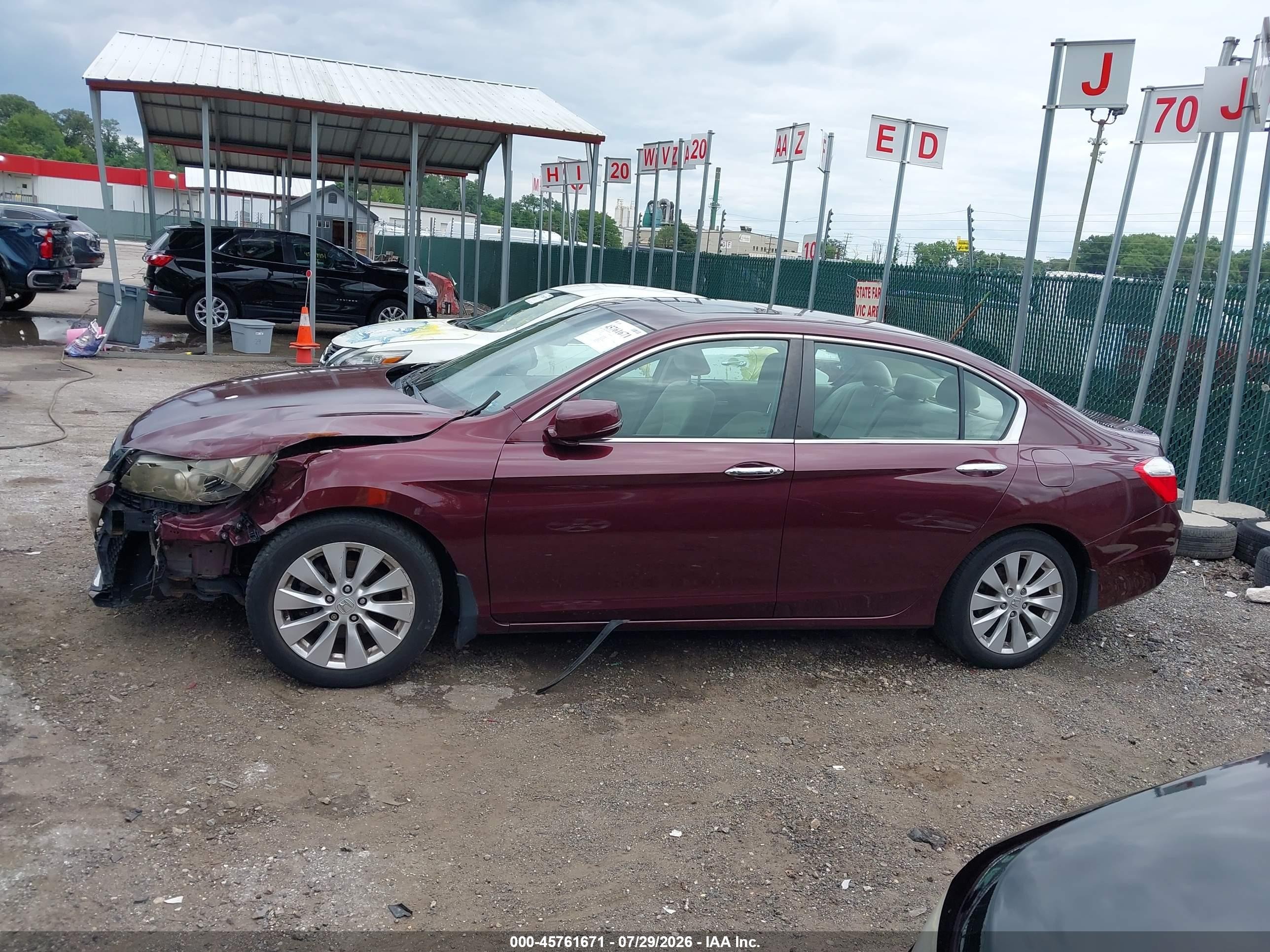 2015 Honda Accord Ex Burgundy vin: 1HGCR2F78FA026787