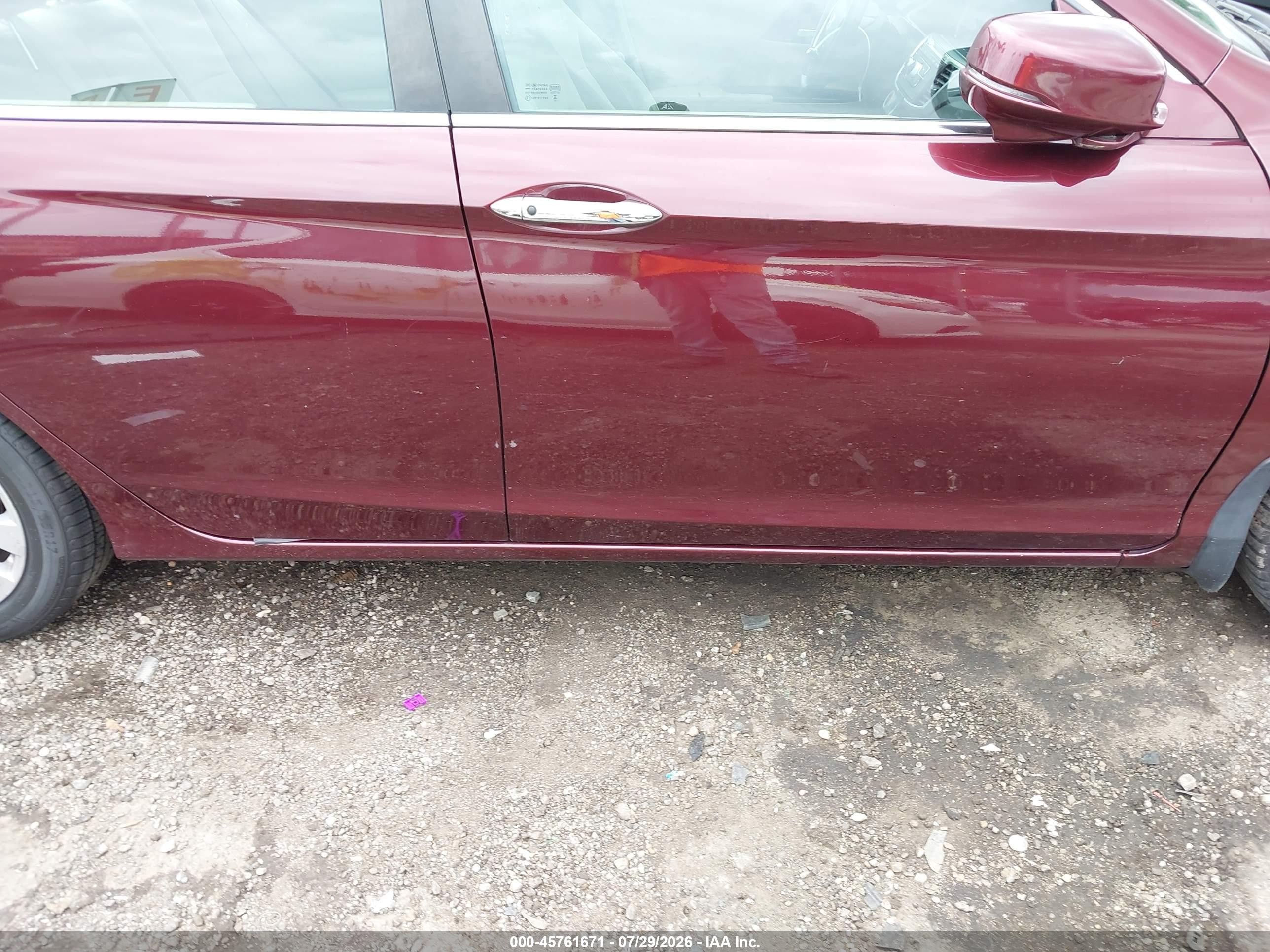 2015 Honda Accord Ex Burgundy vin: 1HGCR2F78FA026787