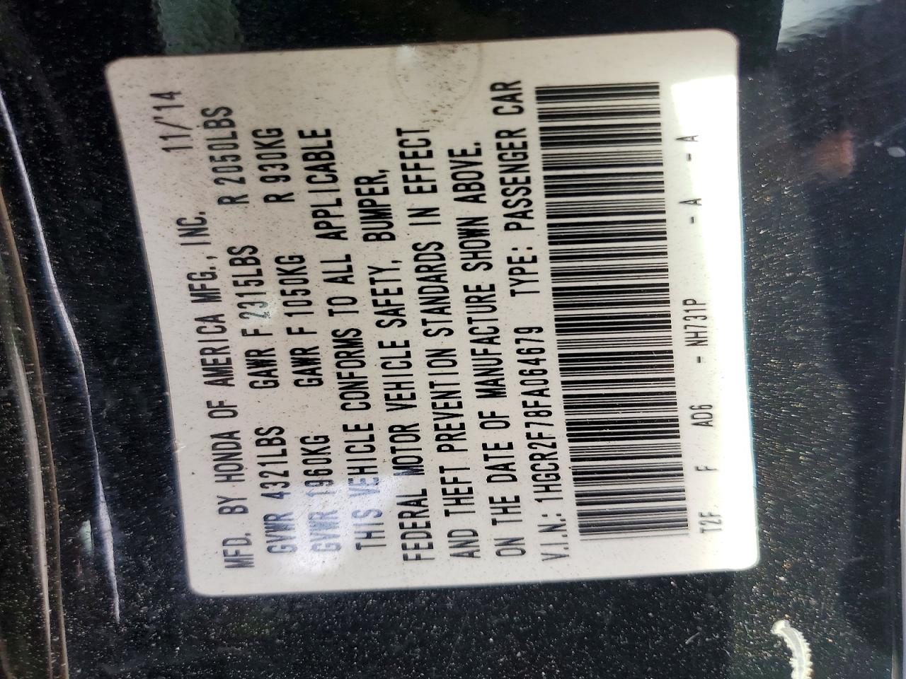 2015 Honda Accord Ex Black vin: 1HGCR2F78FA064679