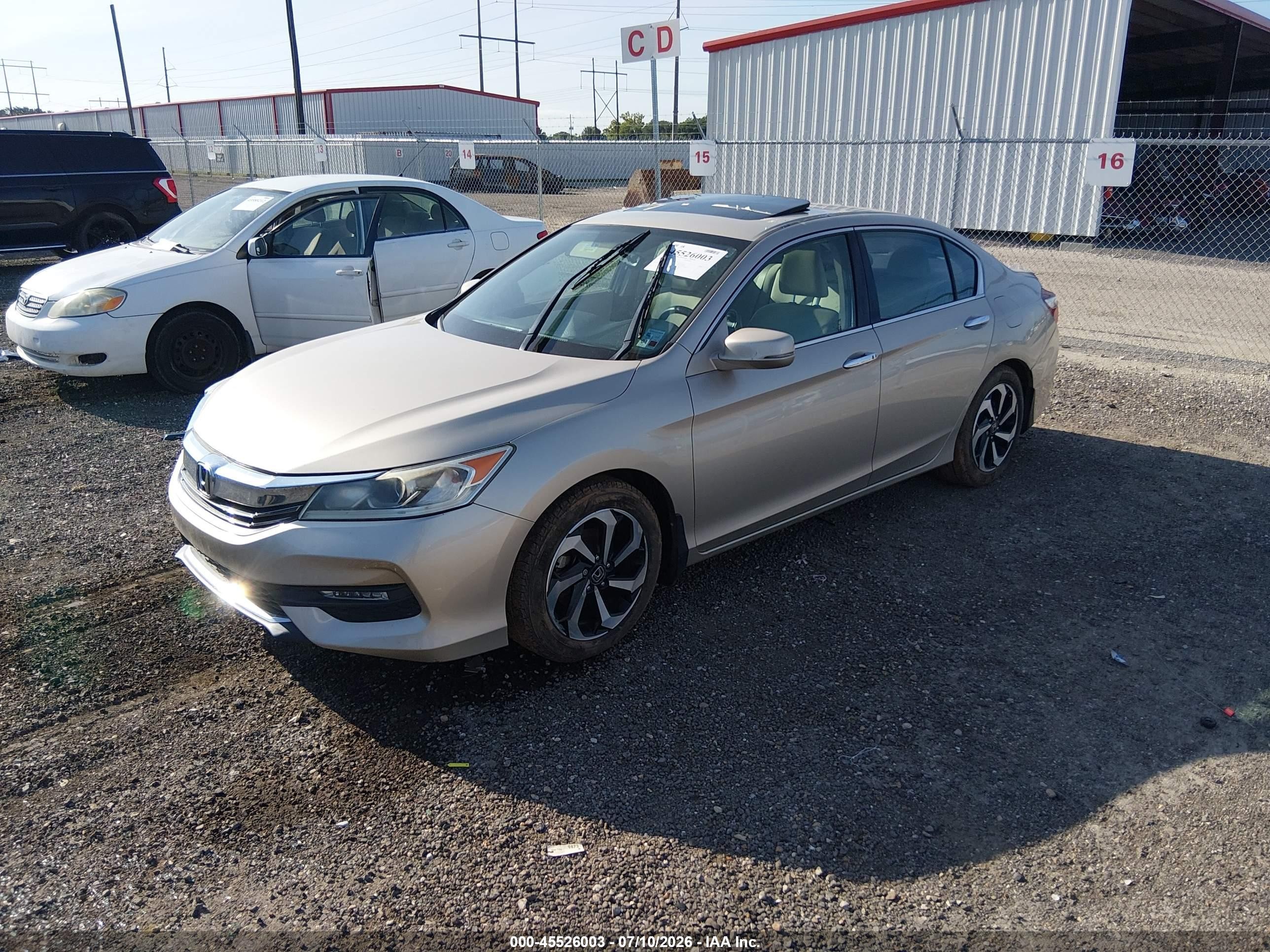 2016 Honda Accord Ex Бежевый vin: 1HGCR2F78GA057958