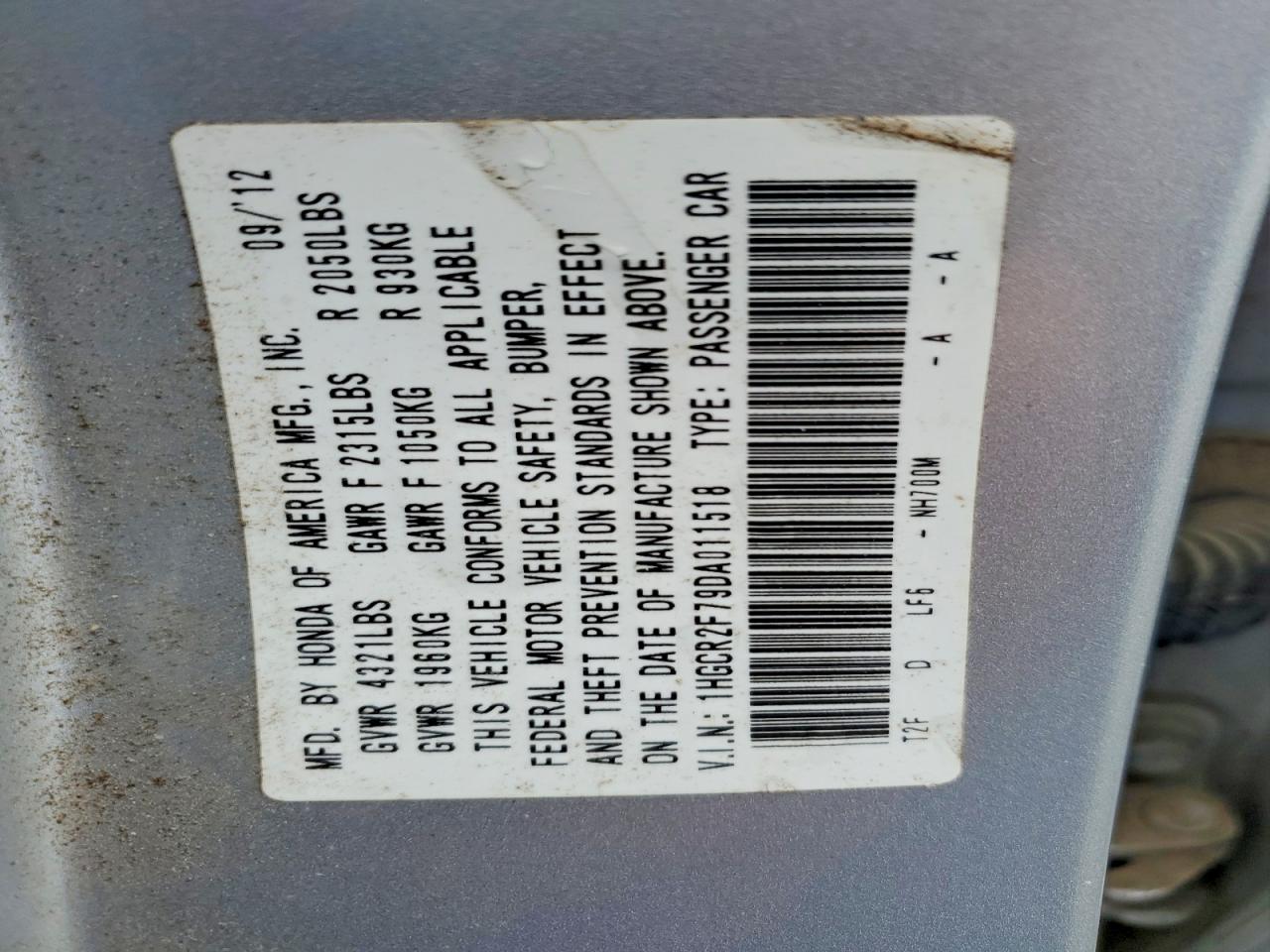 2013 Honda Accord Ex Silver vin: 1HGCR2F79DA011518