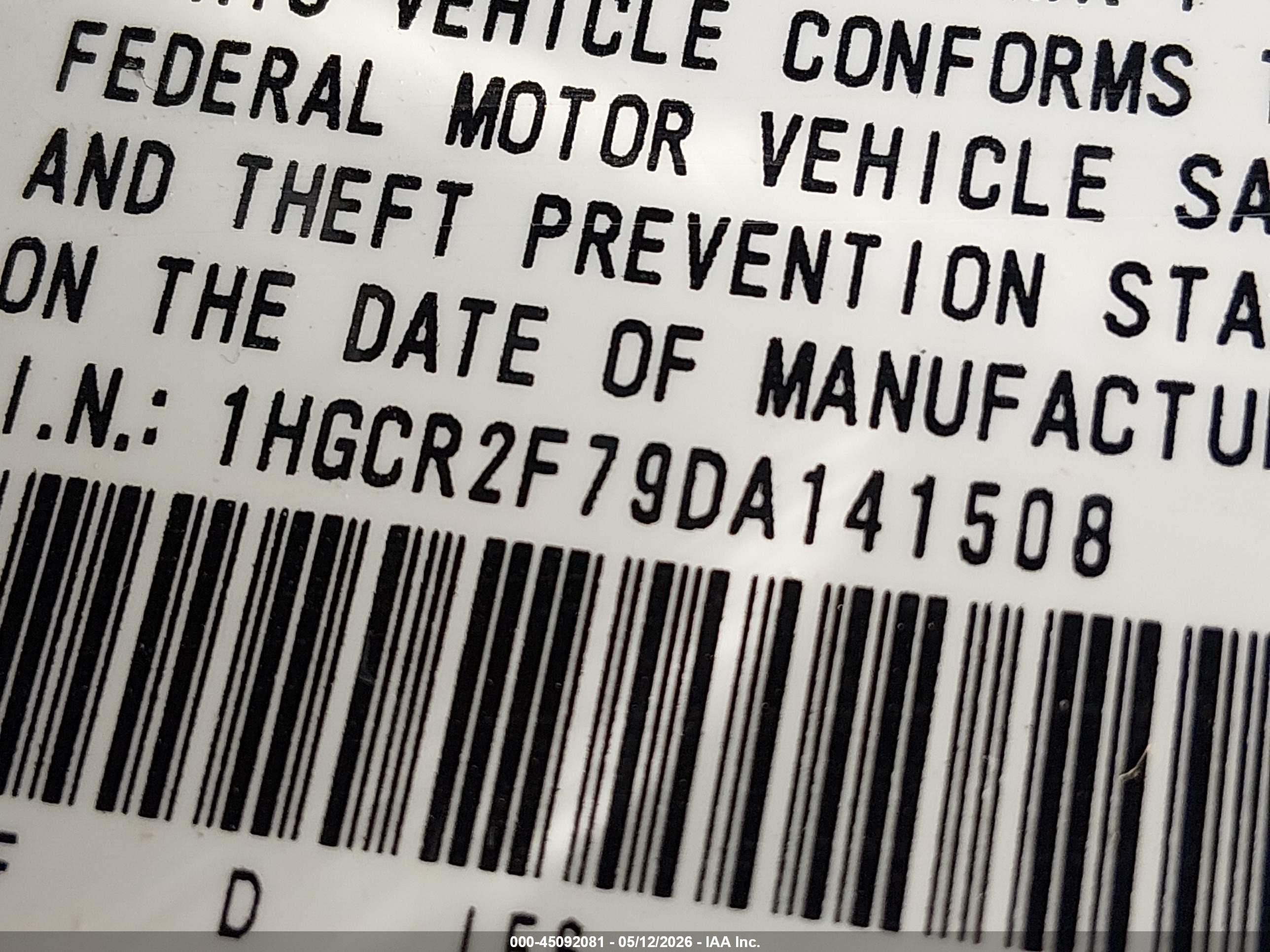 2013 Honda Accord Ex Gray vin: 1HGCR2F79DA141508