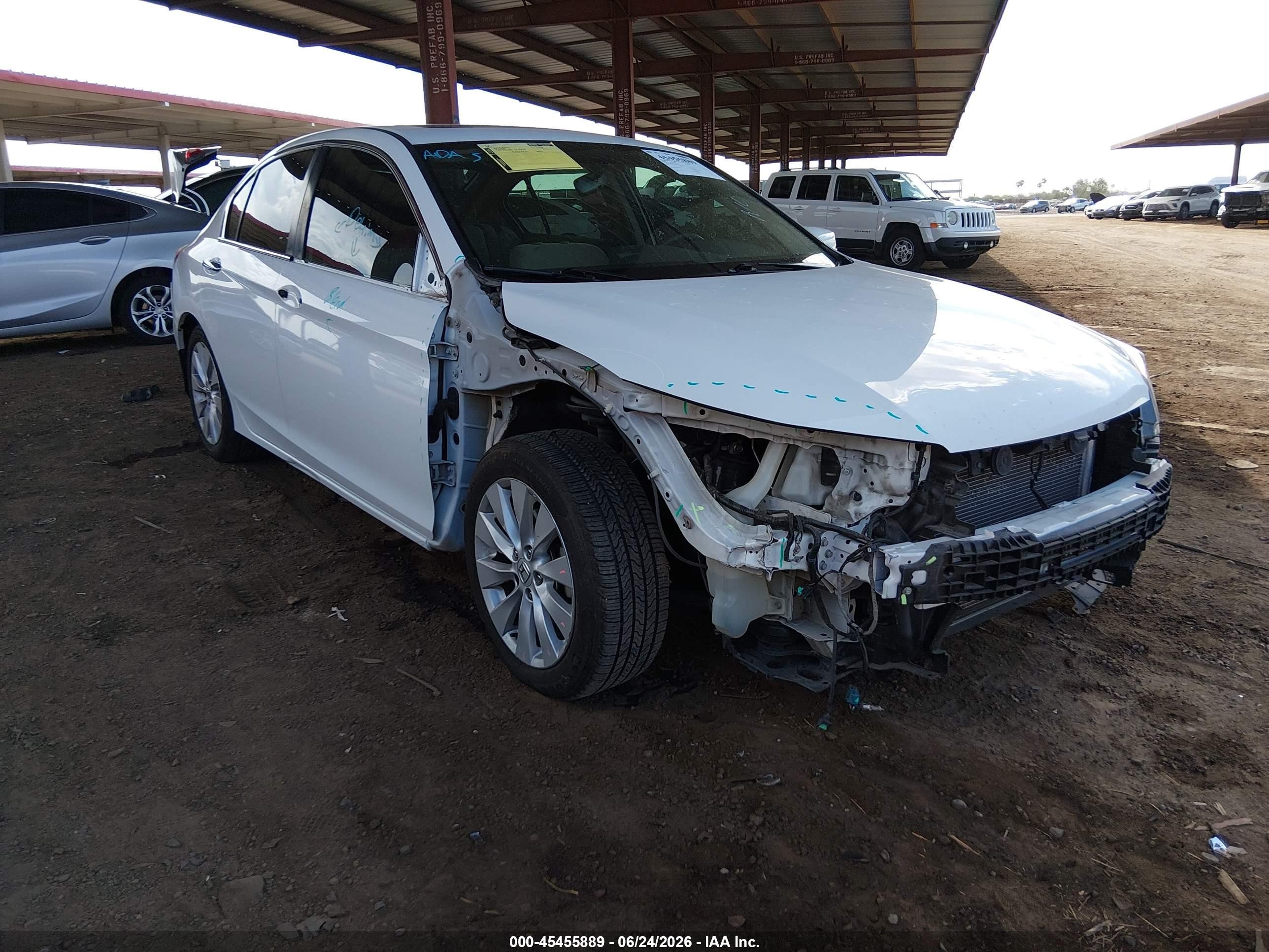 2015 Honda Accord Ex White vin: 1HGCR2F79FA192168