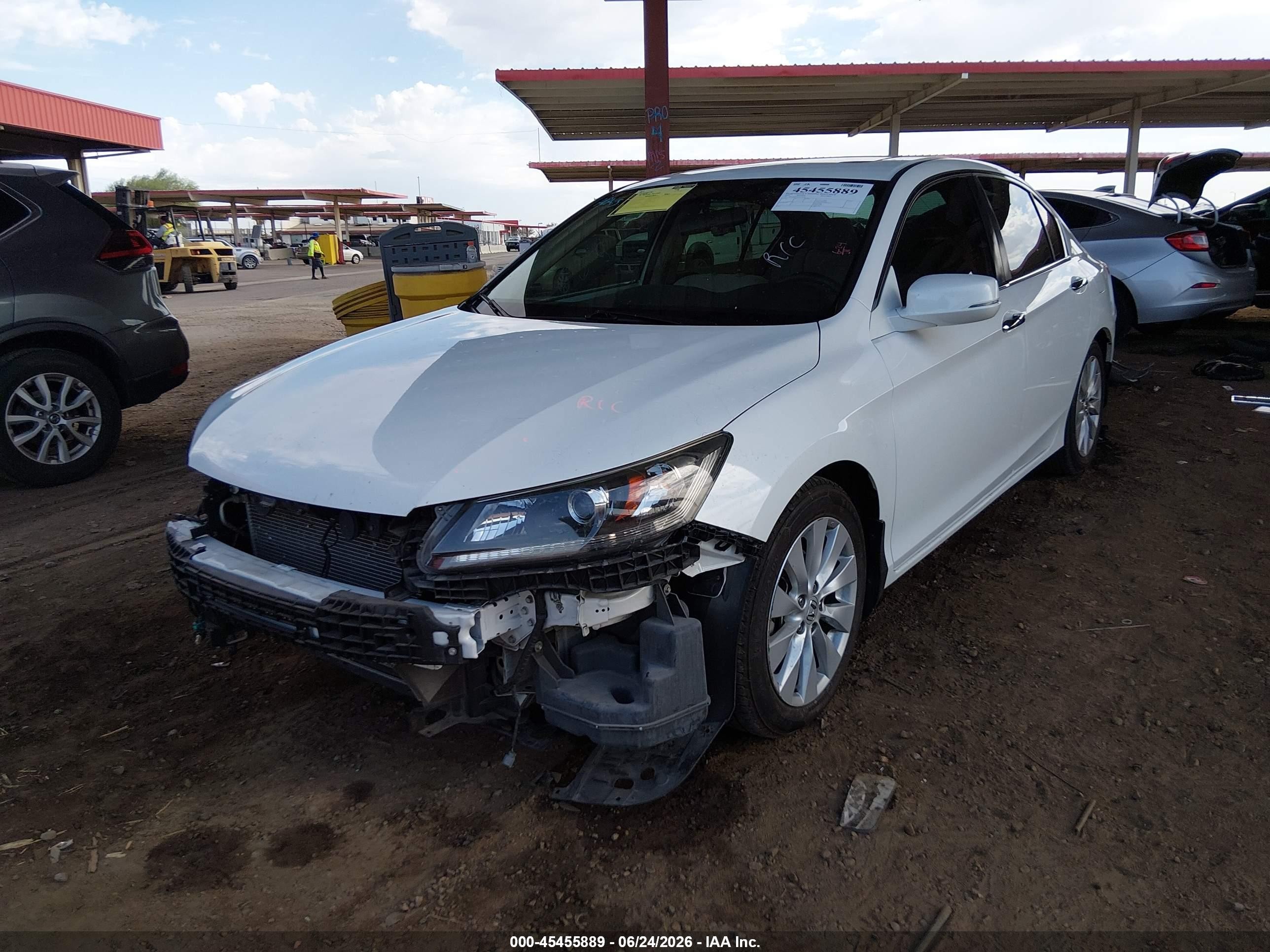 2015 Honda Accord Ex White vin: 1HGCR2F79FA192168