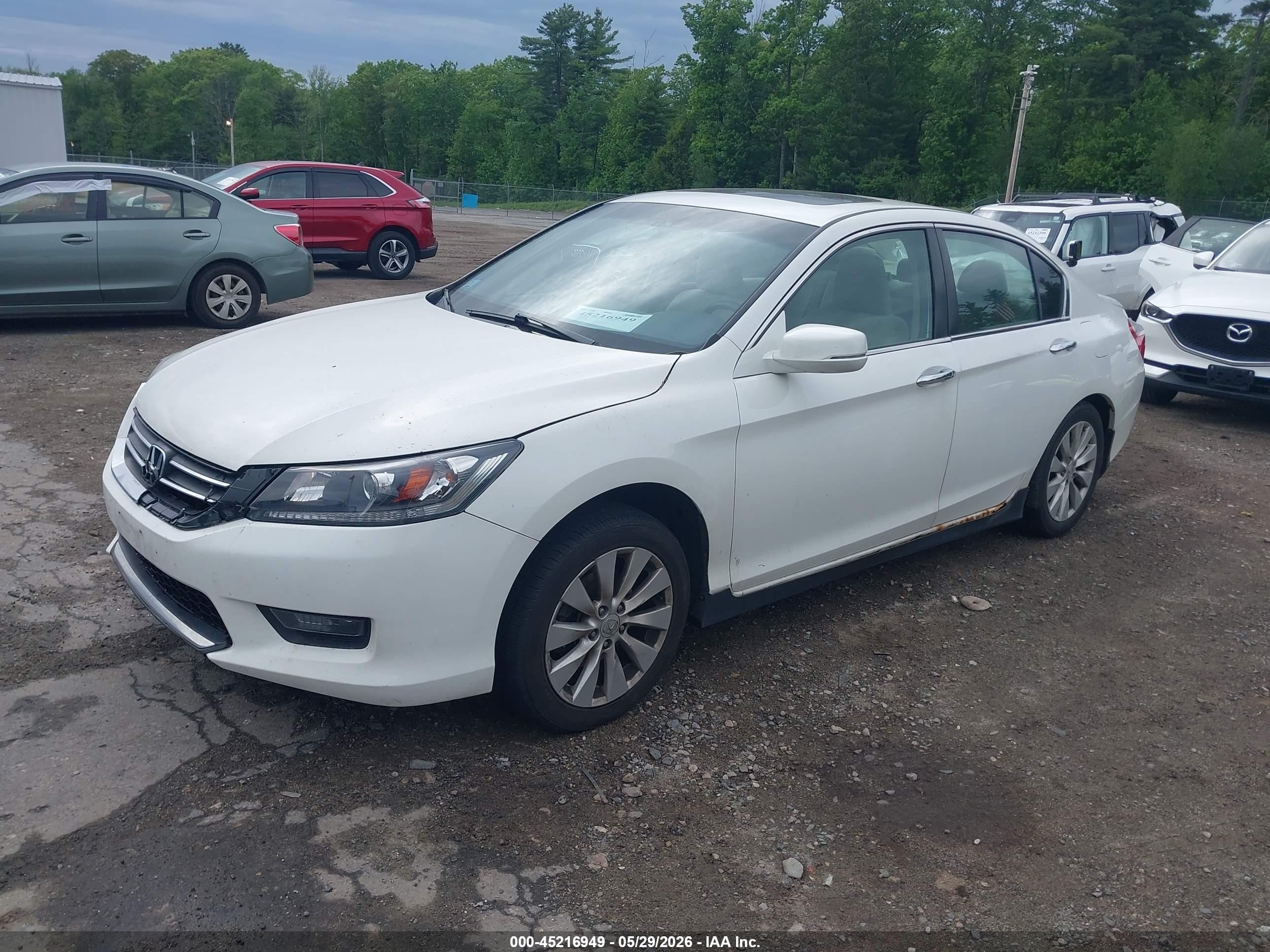 2015 Honda Accord Ex White vin: 1HGCR2F79FA258671