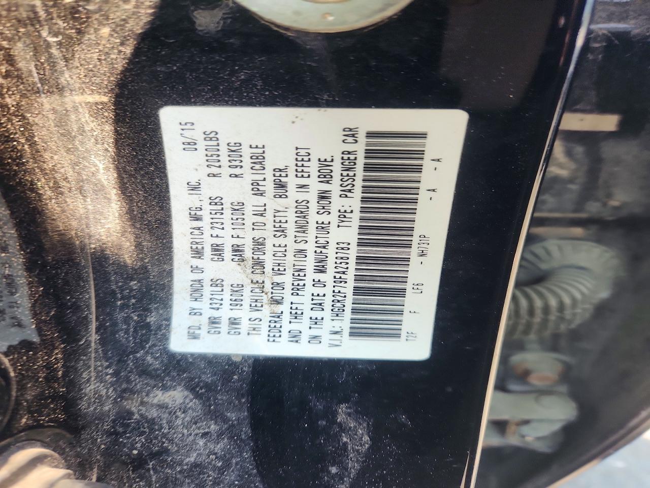 2015 Honda Accord Ex Black vin: 1HGCR2F79FA258783