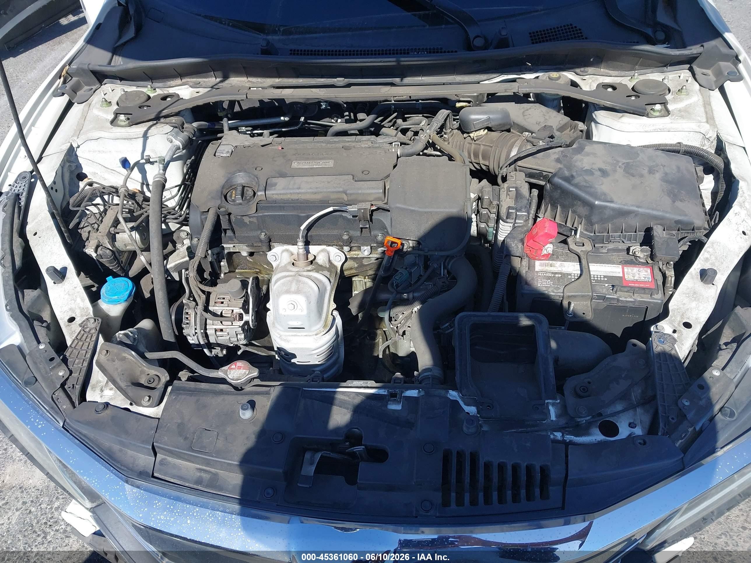 2017 Honda Accord Ex White vin: 1HGCR2F79HA167869