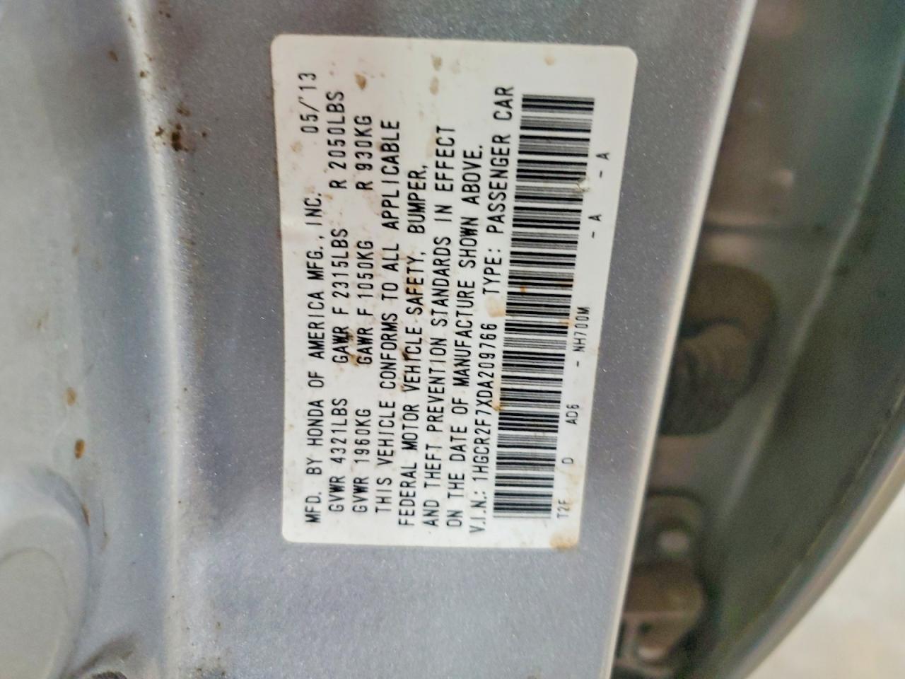 2013 Honda Accord Ex Silver vin: 1HGCR2F7XDA209766