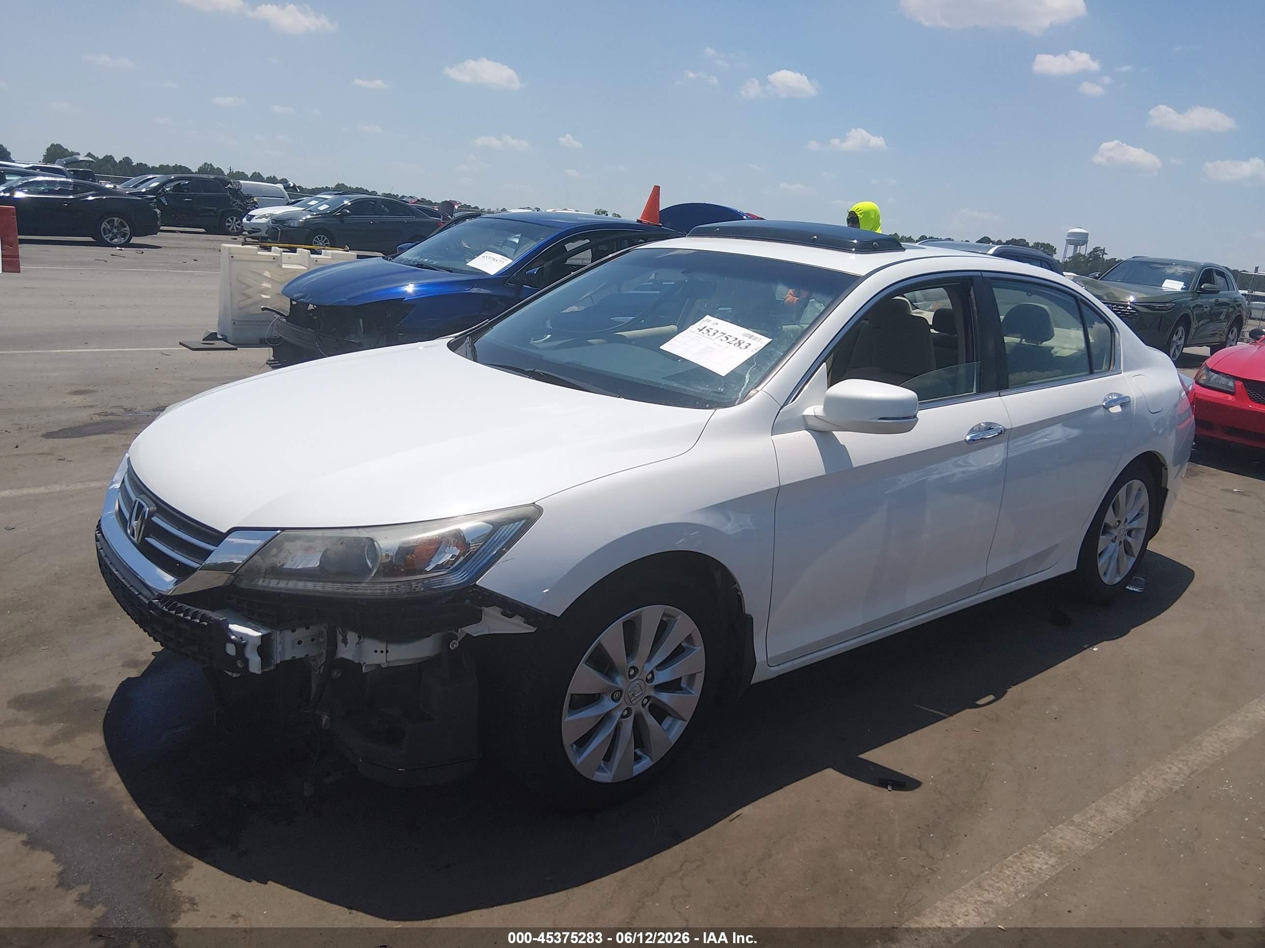 2013 Honda Accord Ex White vin: 1HGCR2F7XDA248986