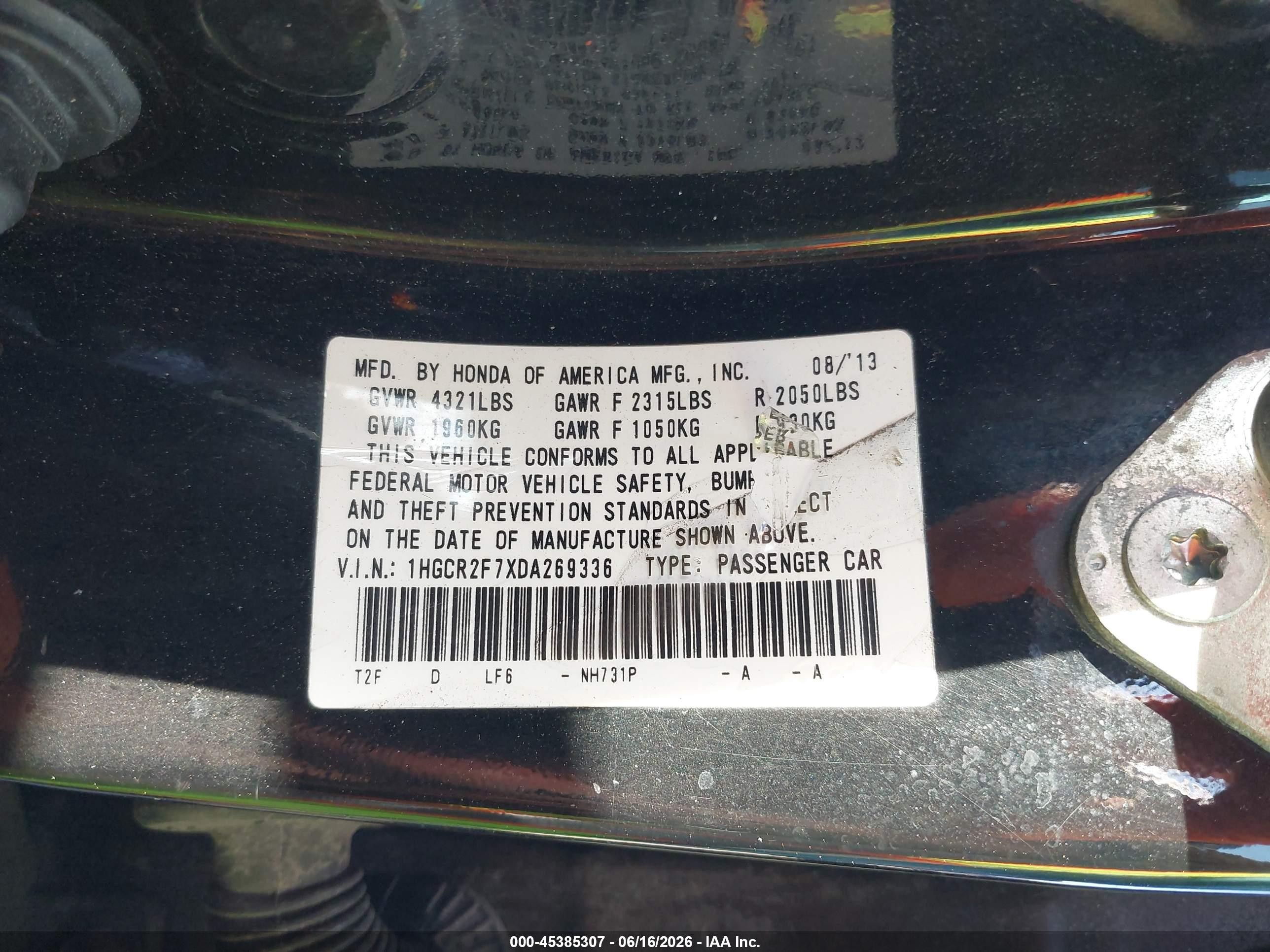 2013 Honda Accord Ex Black vin: 1HGCR2F7XDA269336