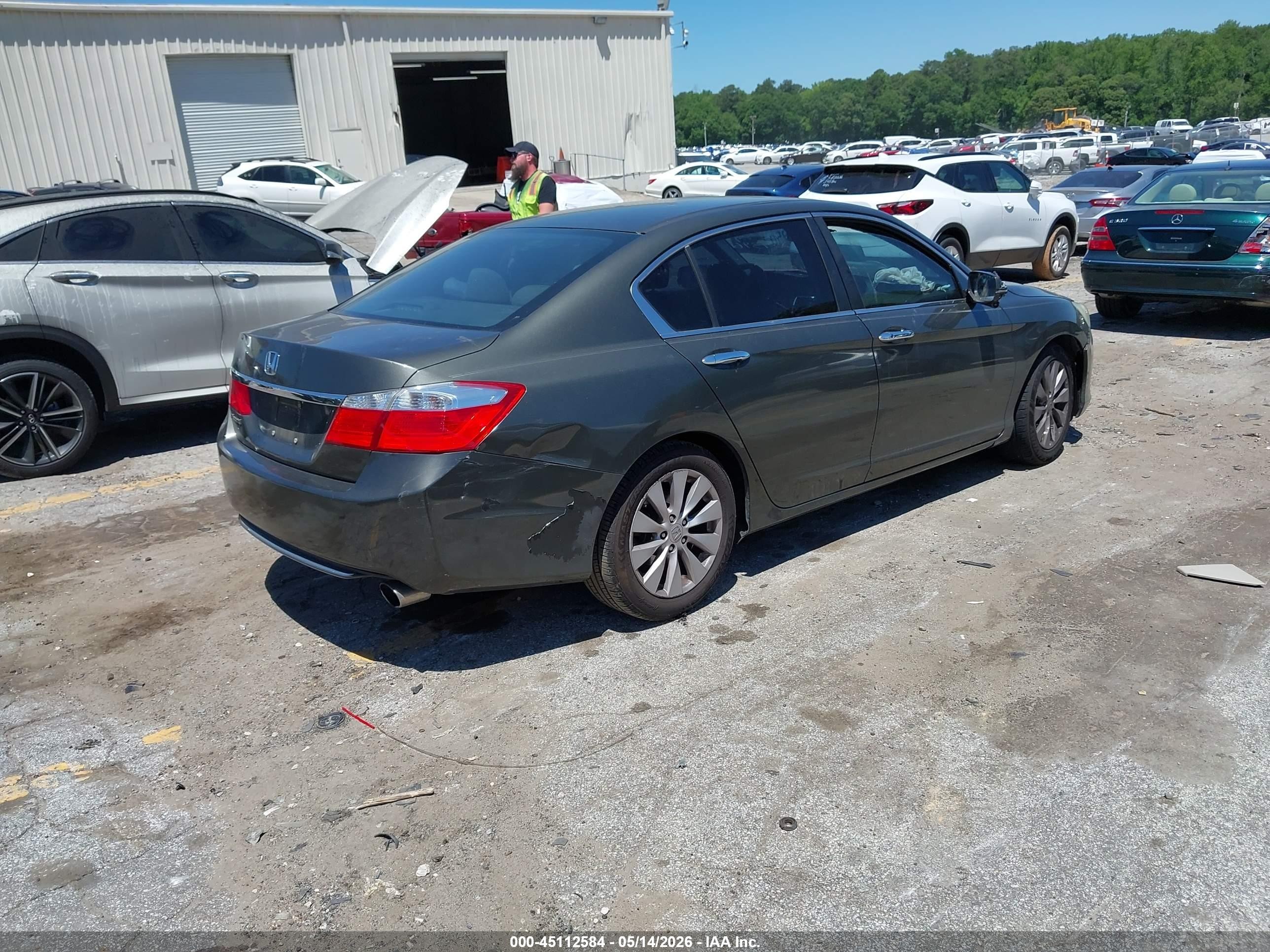 2014 Honda Accord Ex Green vin: 1HGCR2F7XEA013263
