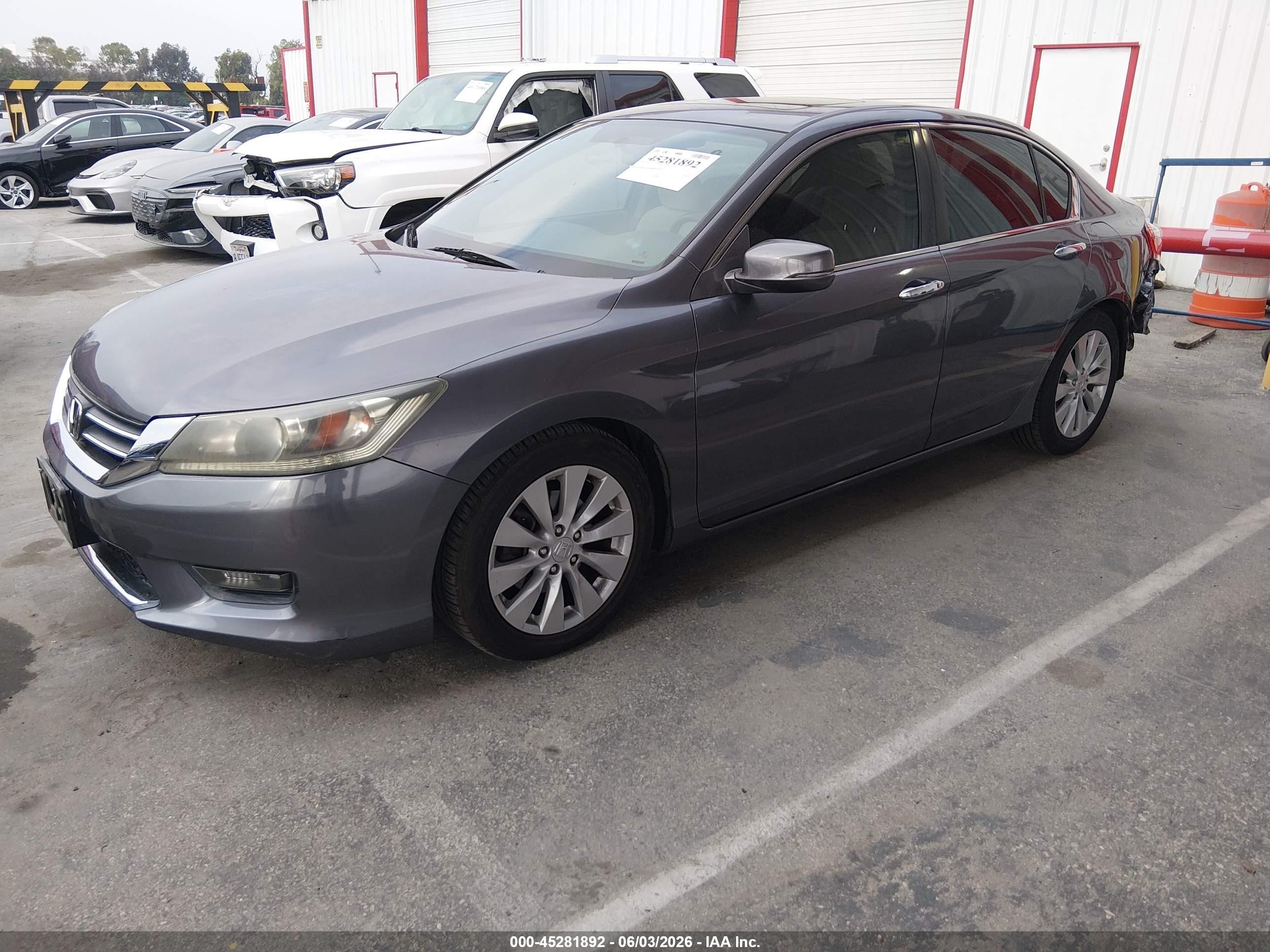2014 Honda Accord Ex Серый vin: 1HGCR2F7XEA045582