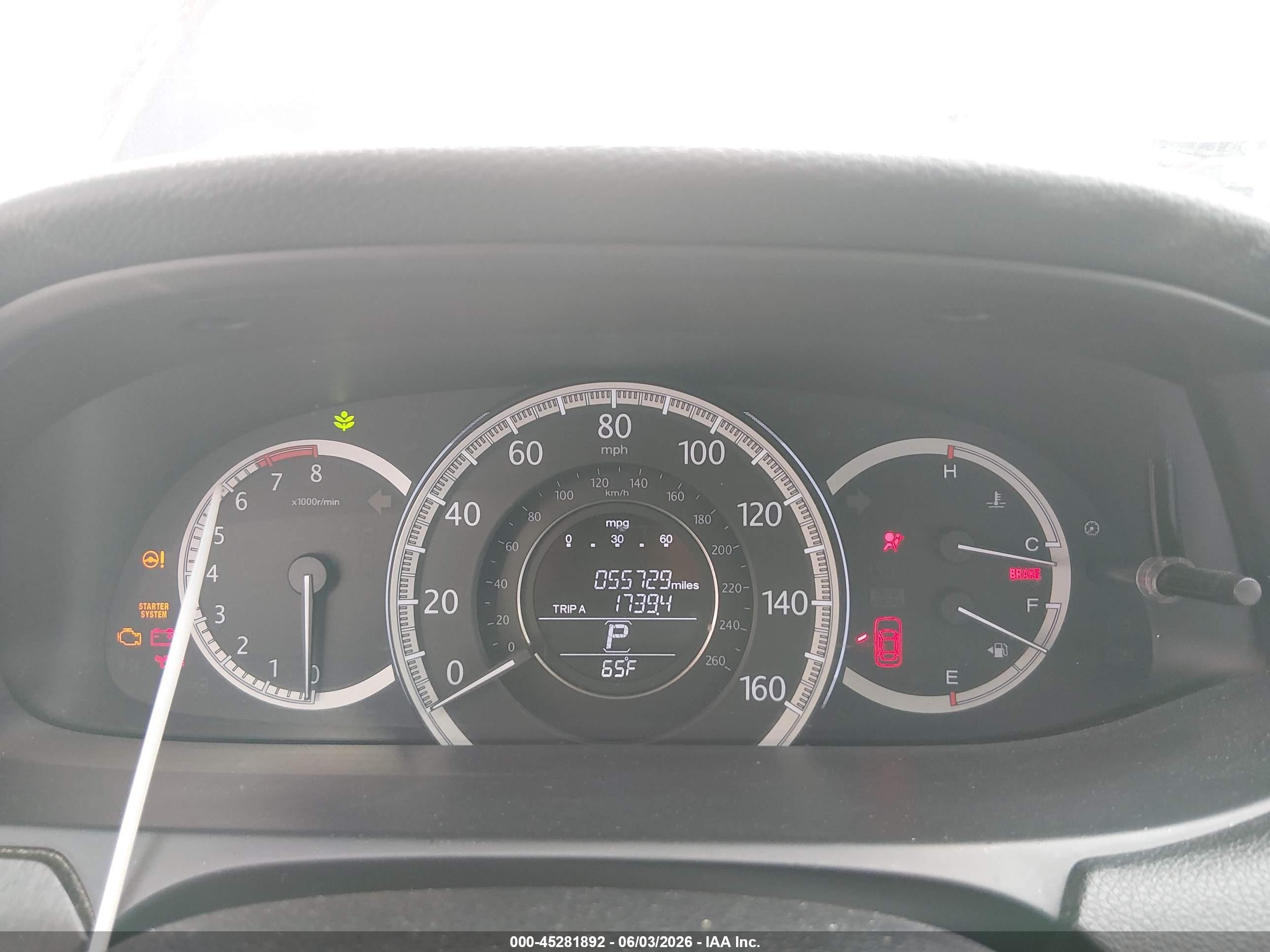 2014 Honda Accord Ex Серый vin: 1HGCR2F7XEA045582
