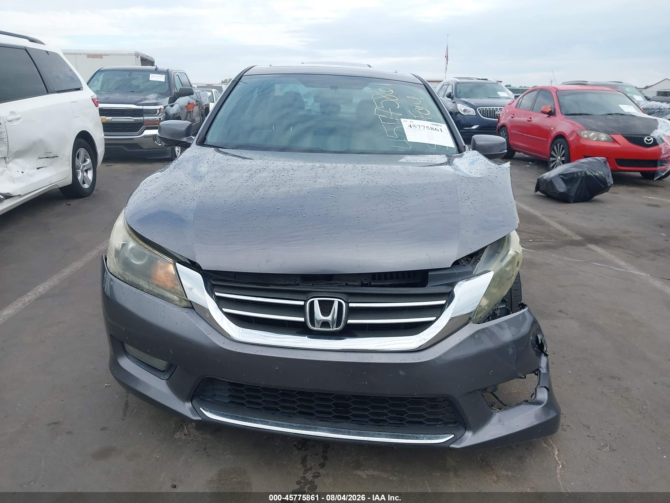 2014 Honda Accord Ex Gray vin: 1HGCR2F7XEA201880
