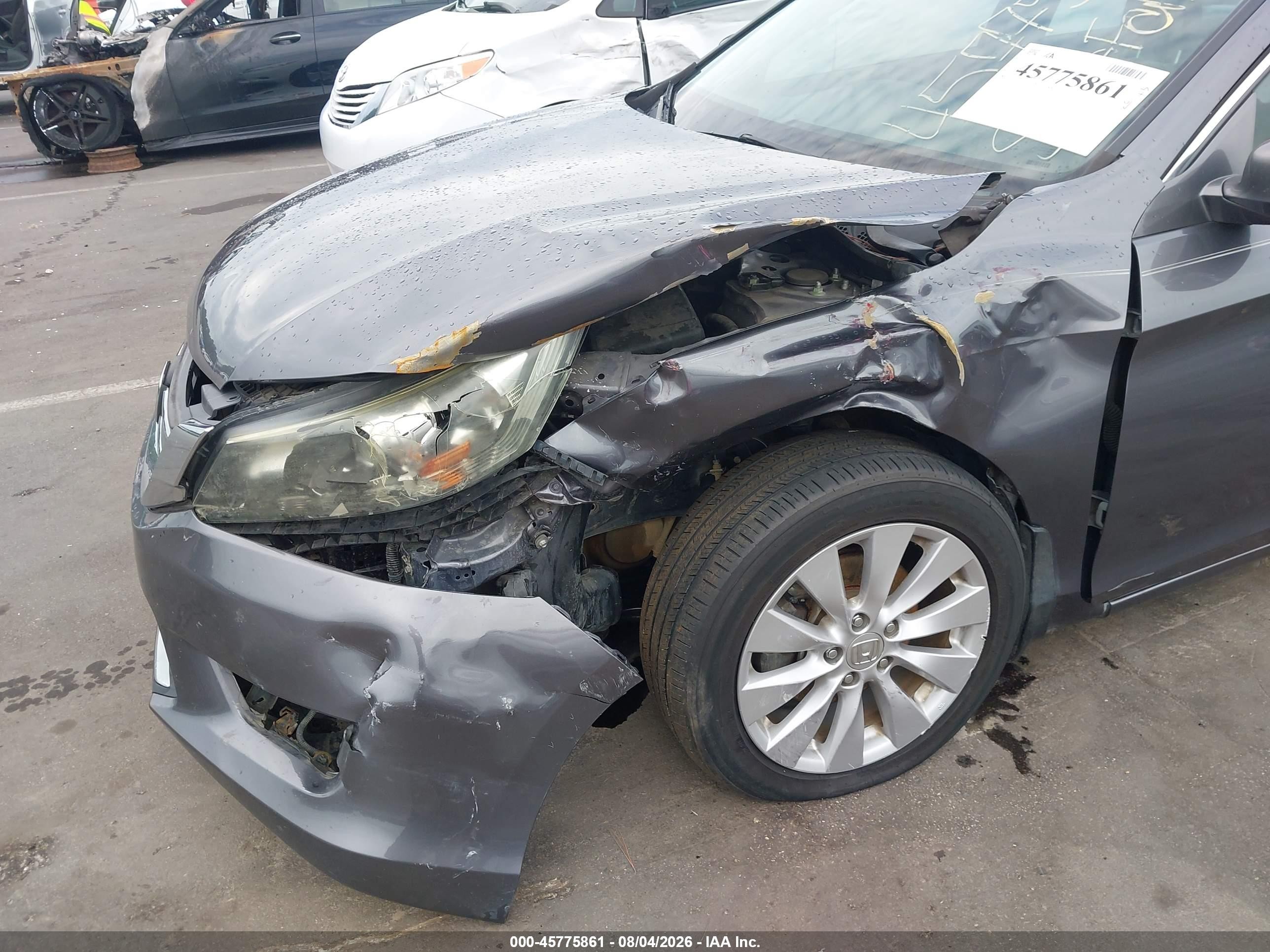2014 Honda Accord Ex Gray vin: 1HGCR2F7XEA201880
