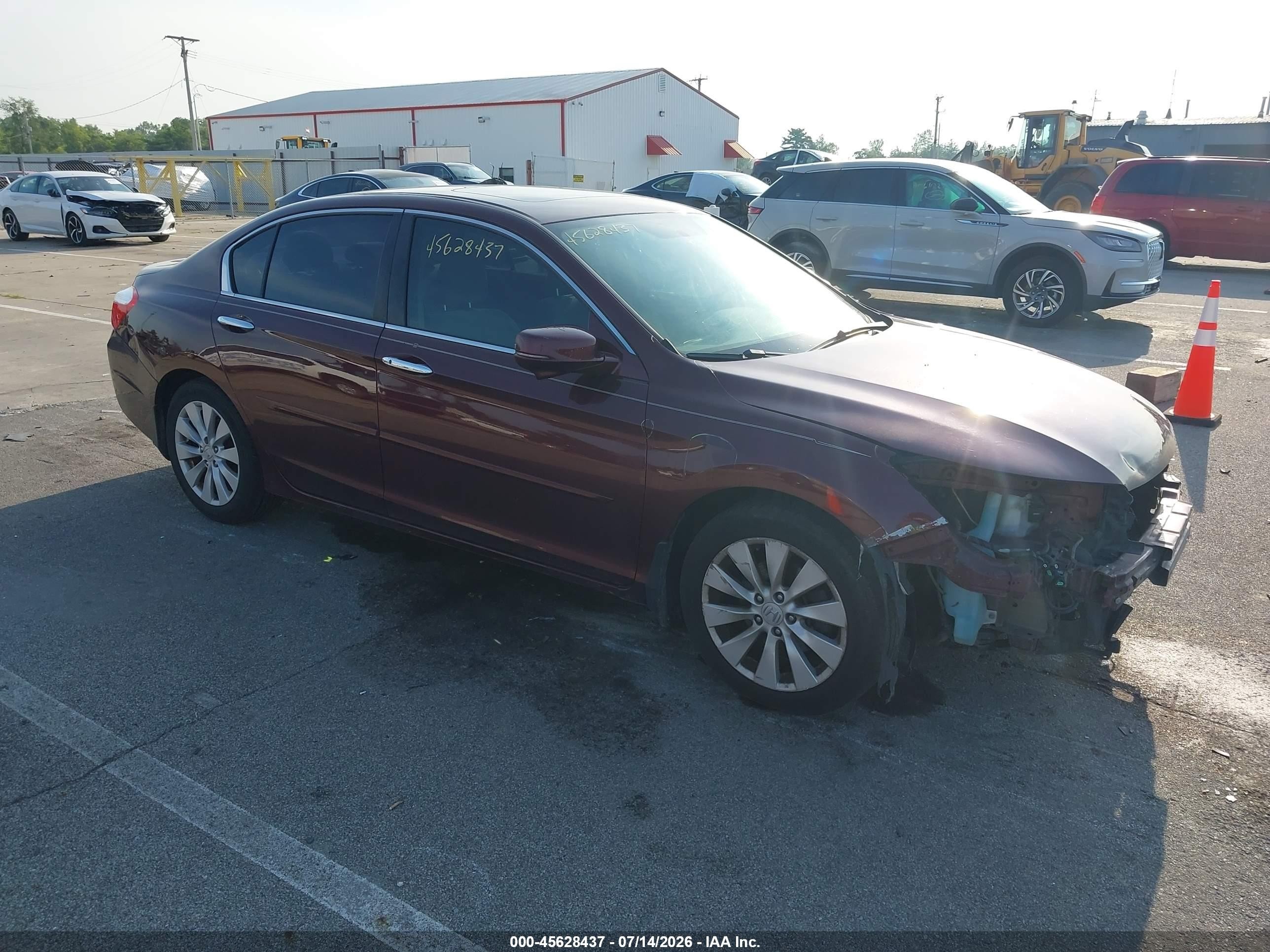 2015 Honda Accord Ex Burgundy vin: 1HGCR2F7XFA054056