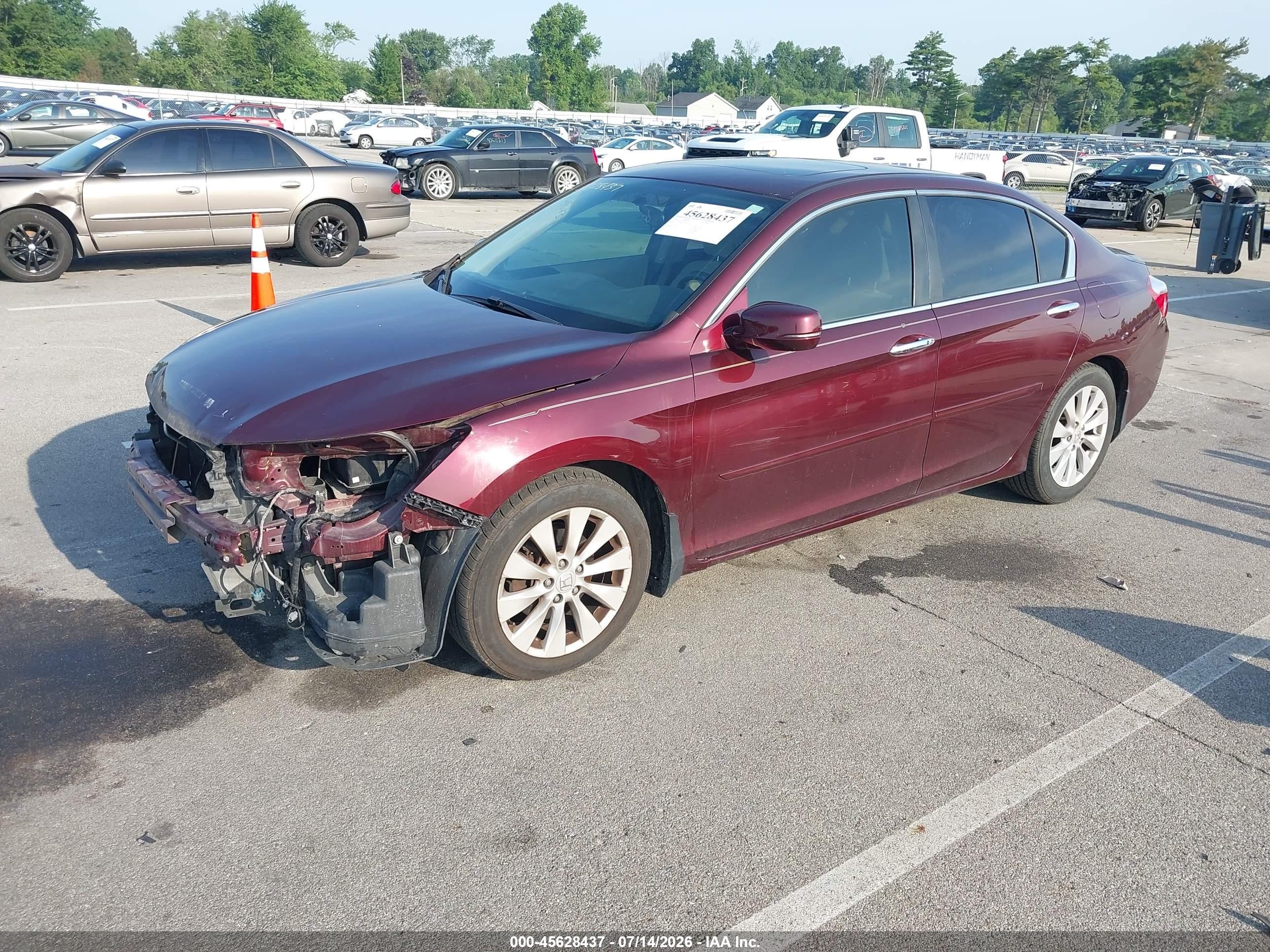2015 Honda Accord Ex Бордовый vin: 1HGCR2F7XFA054056